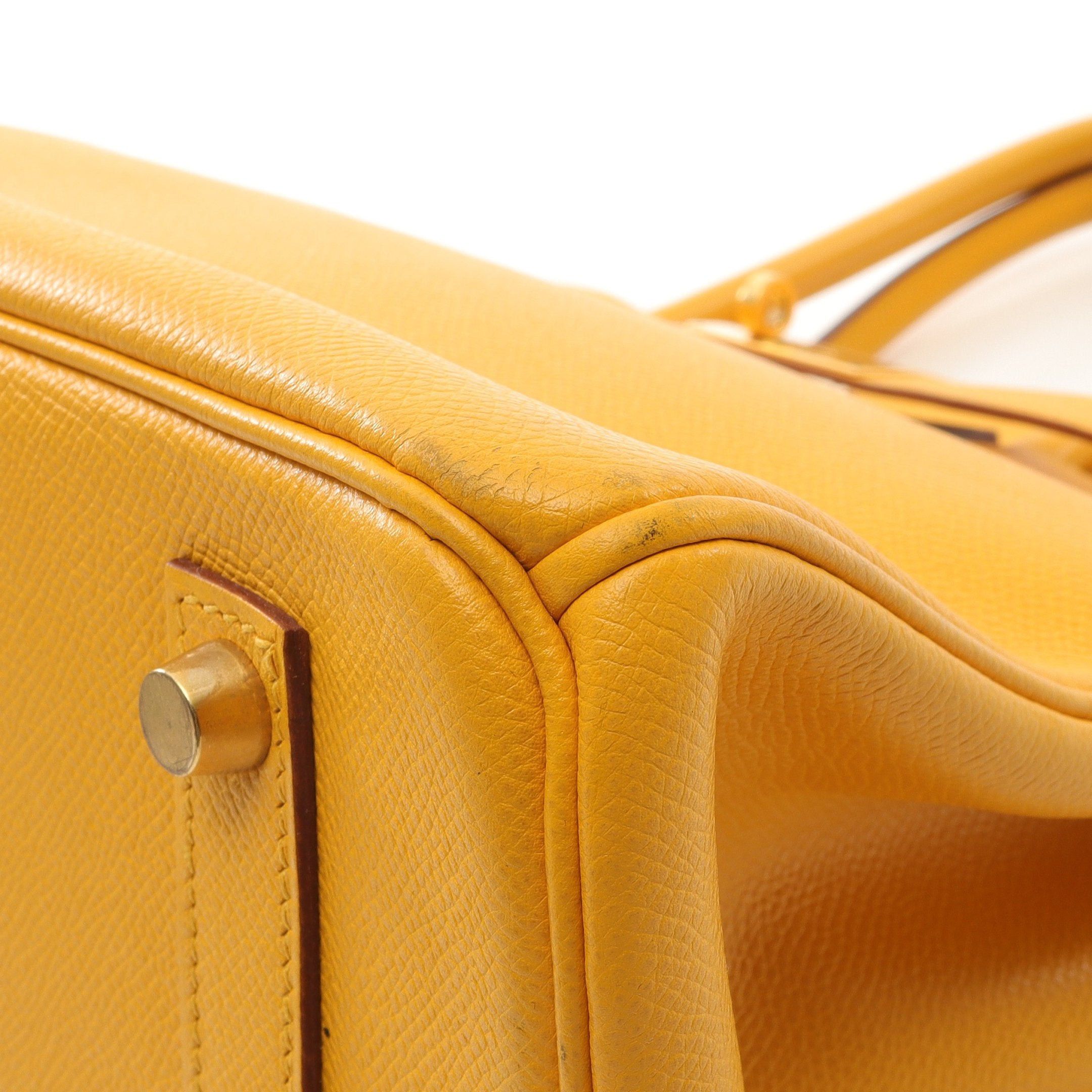 Hermes Hermes Birkin 35 Jaune Doll Handbag Veau Epsom Yellow Gold Hardware Stamp (Manufactured Around 2002) Size ONE SIZE - 9 Thumbnail