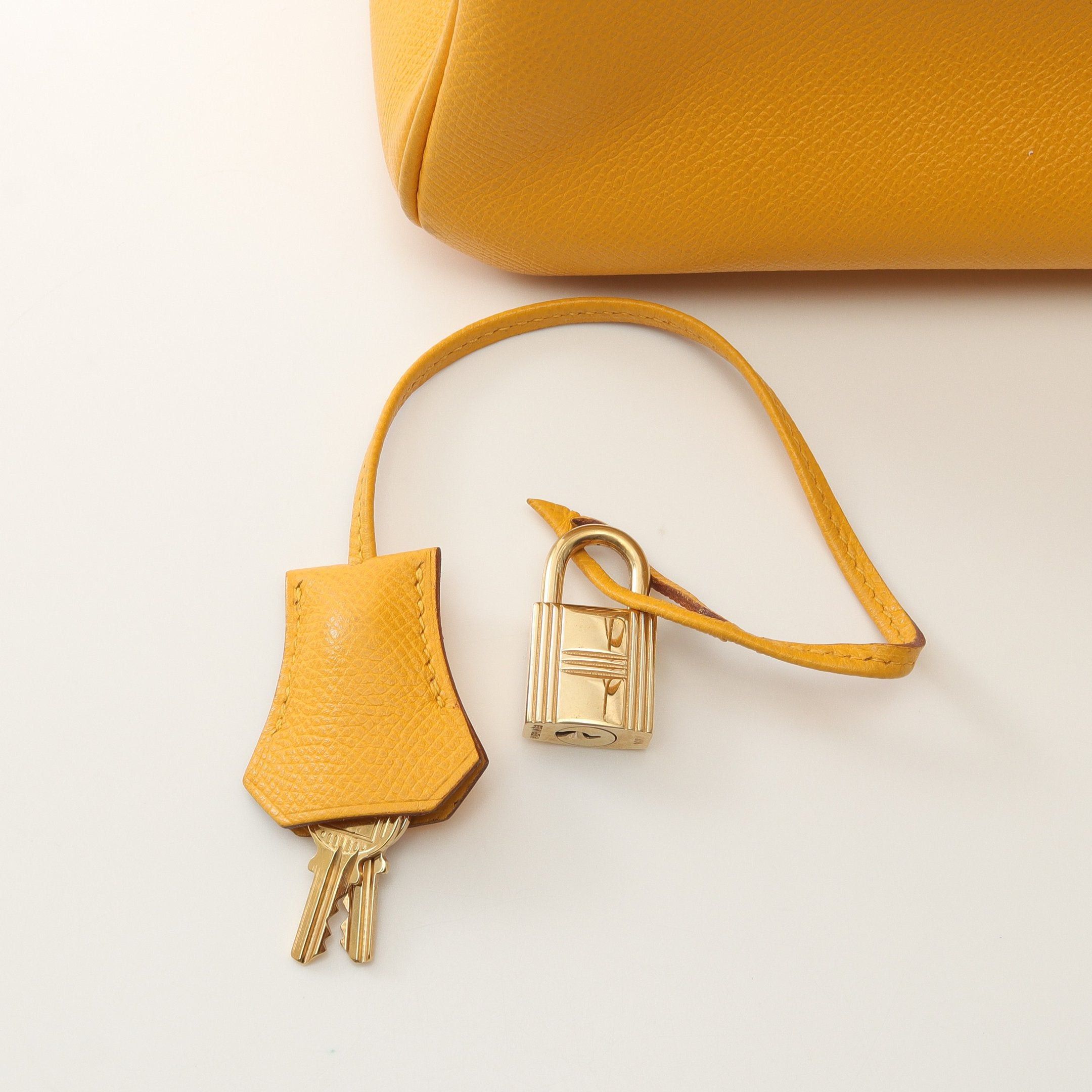Hermes Hermes Birkin 35 Jaune Doll Handbag Veau Epsom Yellow Gold Hardware Stamp (Manufactured Around 2002) Size ONE SIZE - 6 Thumbnail