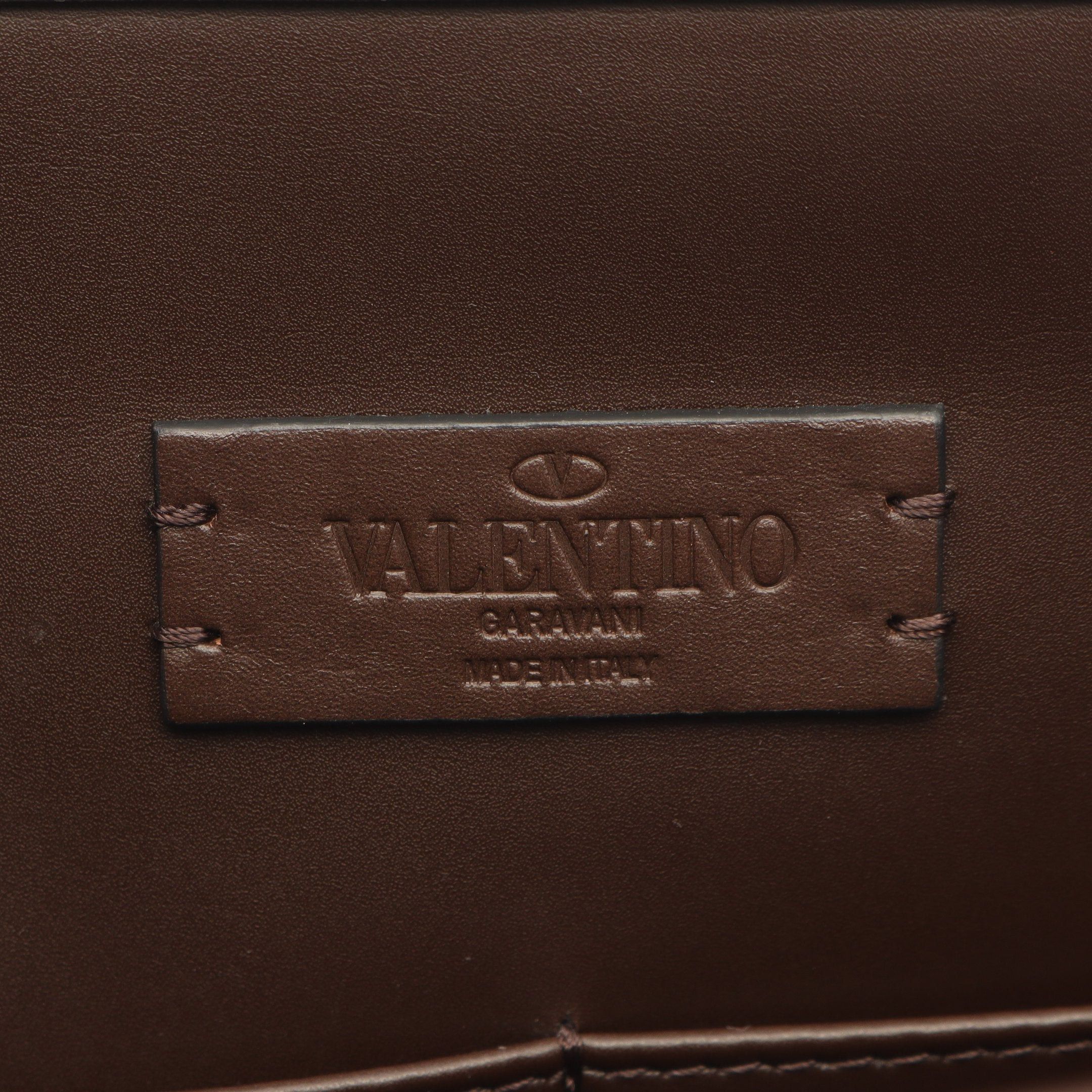 Valentino Valentino Vltn Logo Handbag Tote Bag Leather Brown Size ONE SIZE - 4 Thumbnail