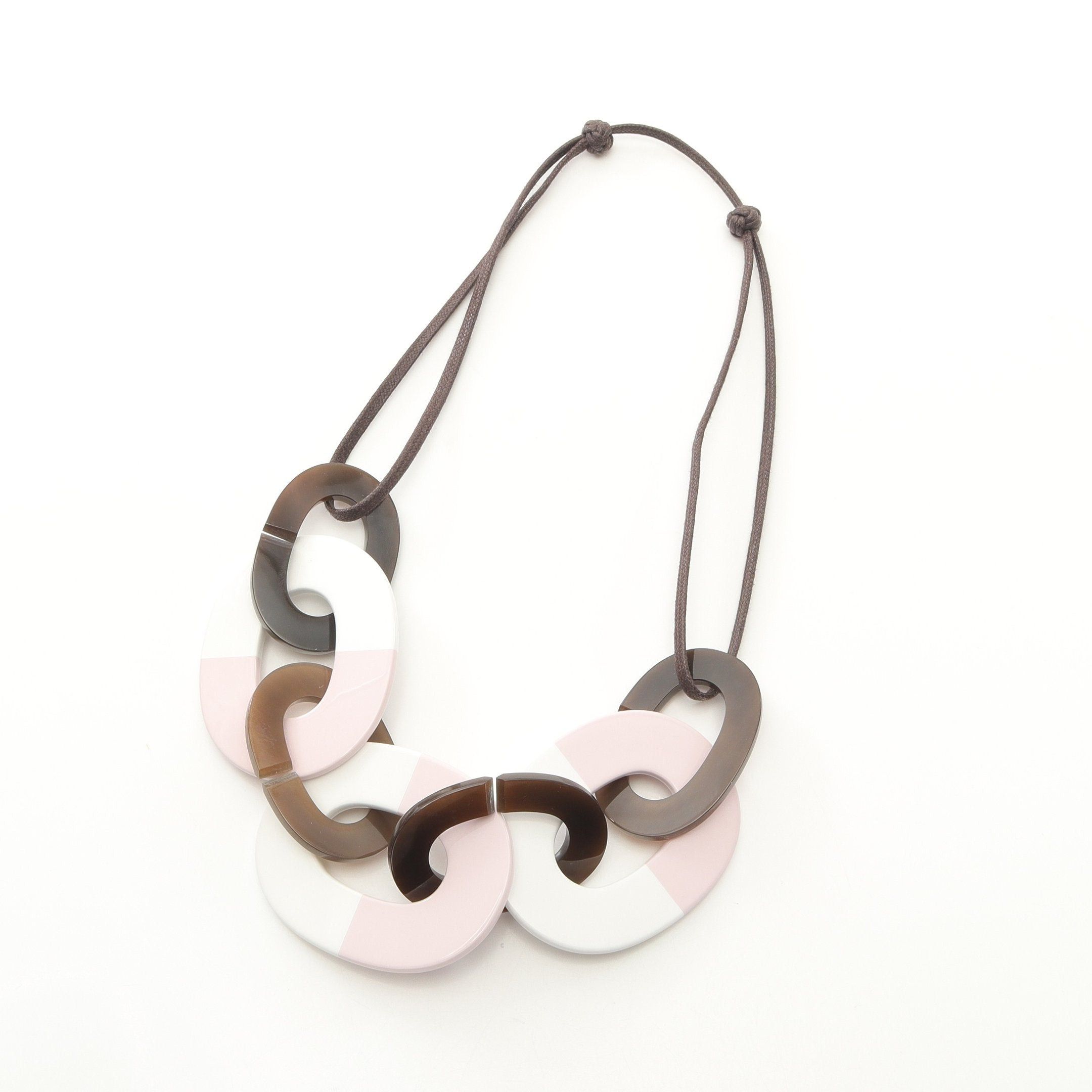 Hermes Hermes Calamba Necklace Buffalo Horn Leather Pink White Size ONE SIZE - 3 Thumbnail