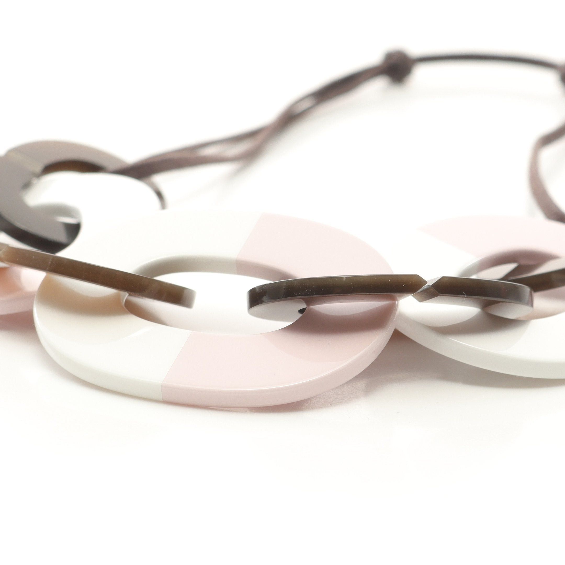 Hermes Hermes Calamba Necklace Buffalo Horn Leather Pink White Size ONE SIZE - 8 Thumbnail