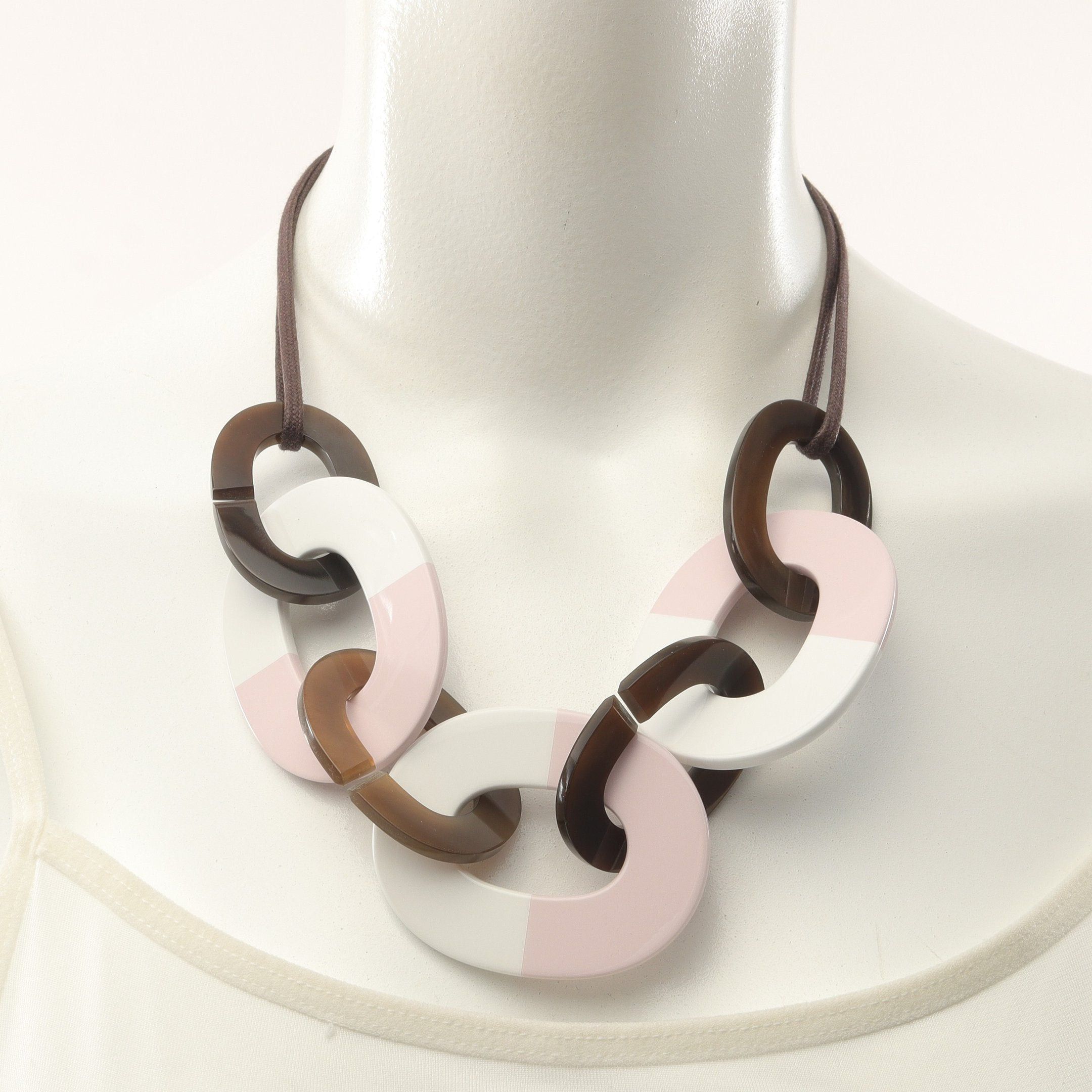 Hermes Hermes Calamba Necklace Buffalo Horn Leather Pink White Size ONE SIZE - 7 Thumbnail