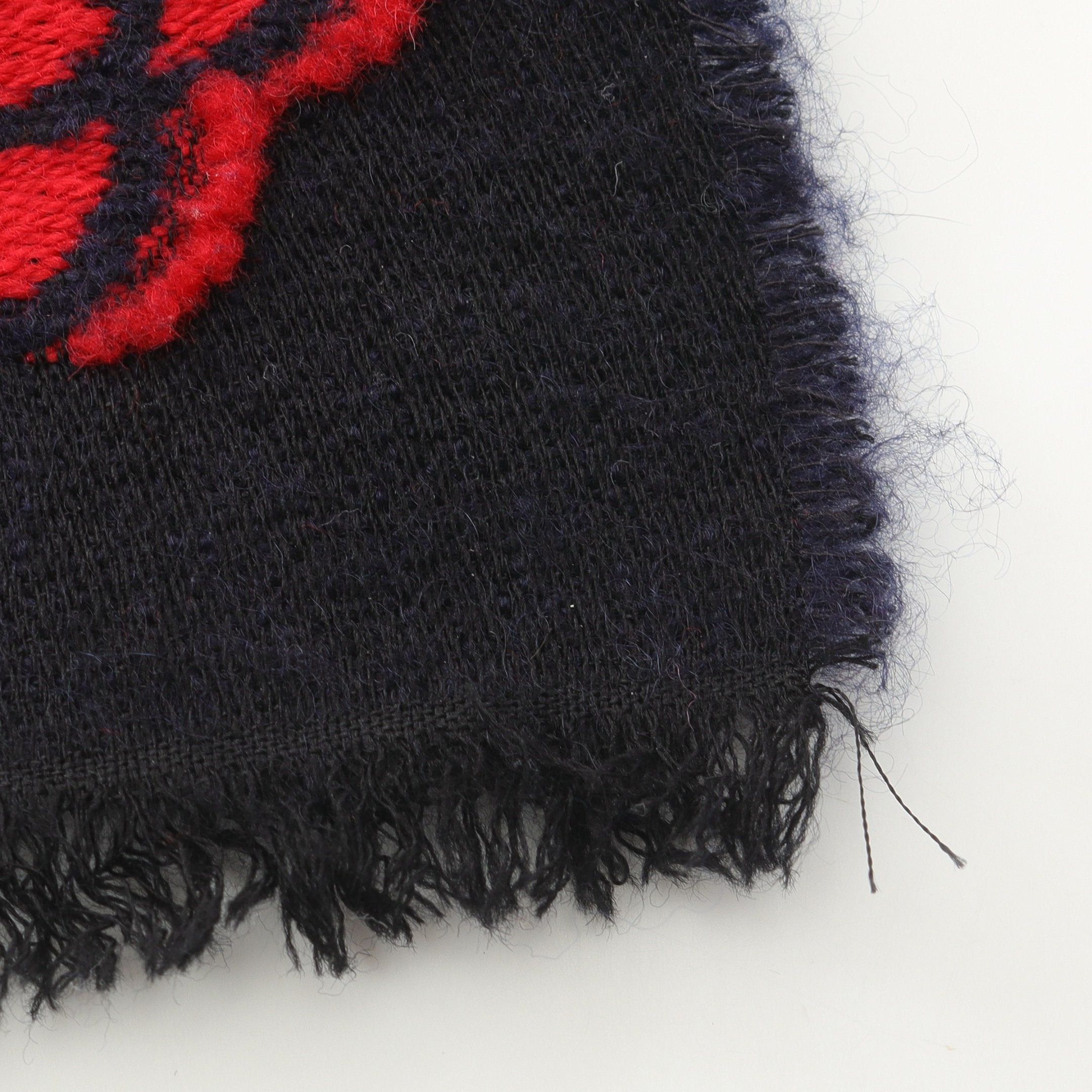 Chanel Chanel Coco Mark Camellia Stall Shawl Cashmere Wool Silk Dark Navy Multicolor Size ONE SIZE - 7 Thumbnail