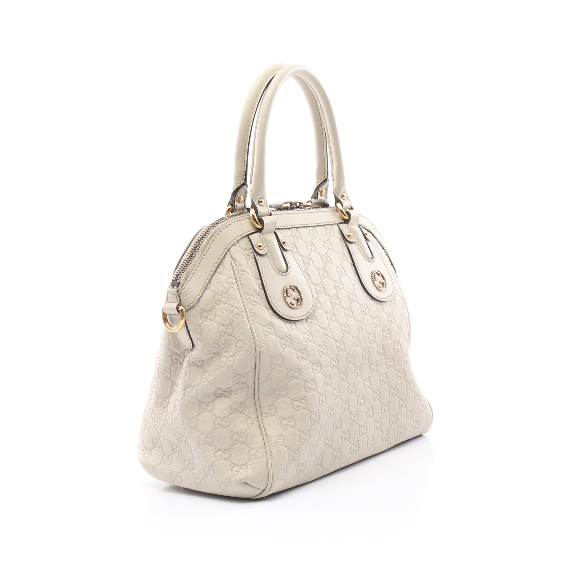 Gucci Gucci Scarlet Gucci Sima Handbag Leather Ivory Size ONE SIZE - 2 Thumbnail
