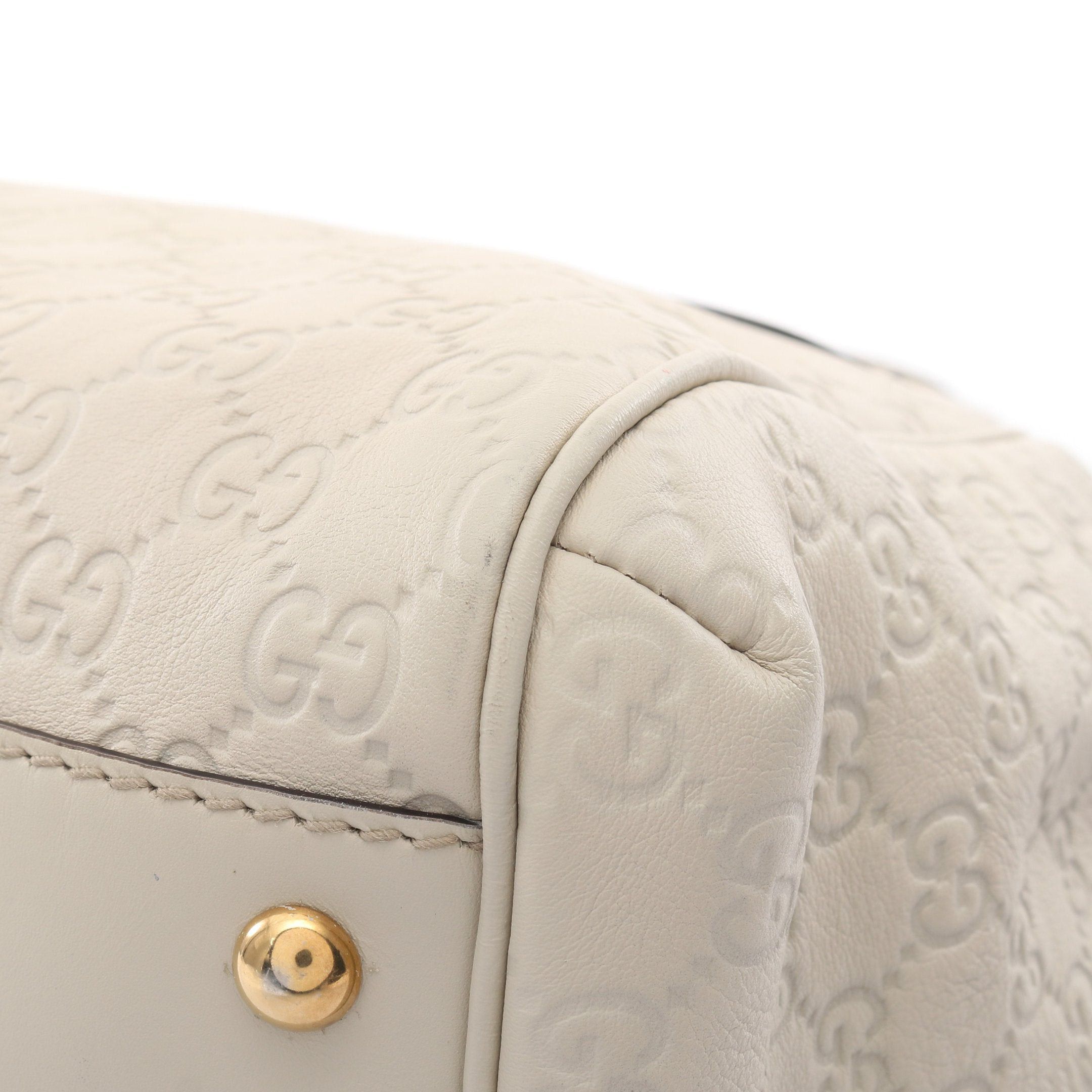 Gucci Gucci Scarlet Gucci Sima Handbag Leather Ivory Size ONE SIZE - 6 Thumbnail