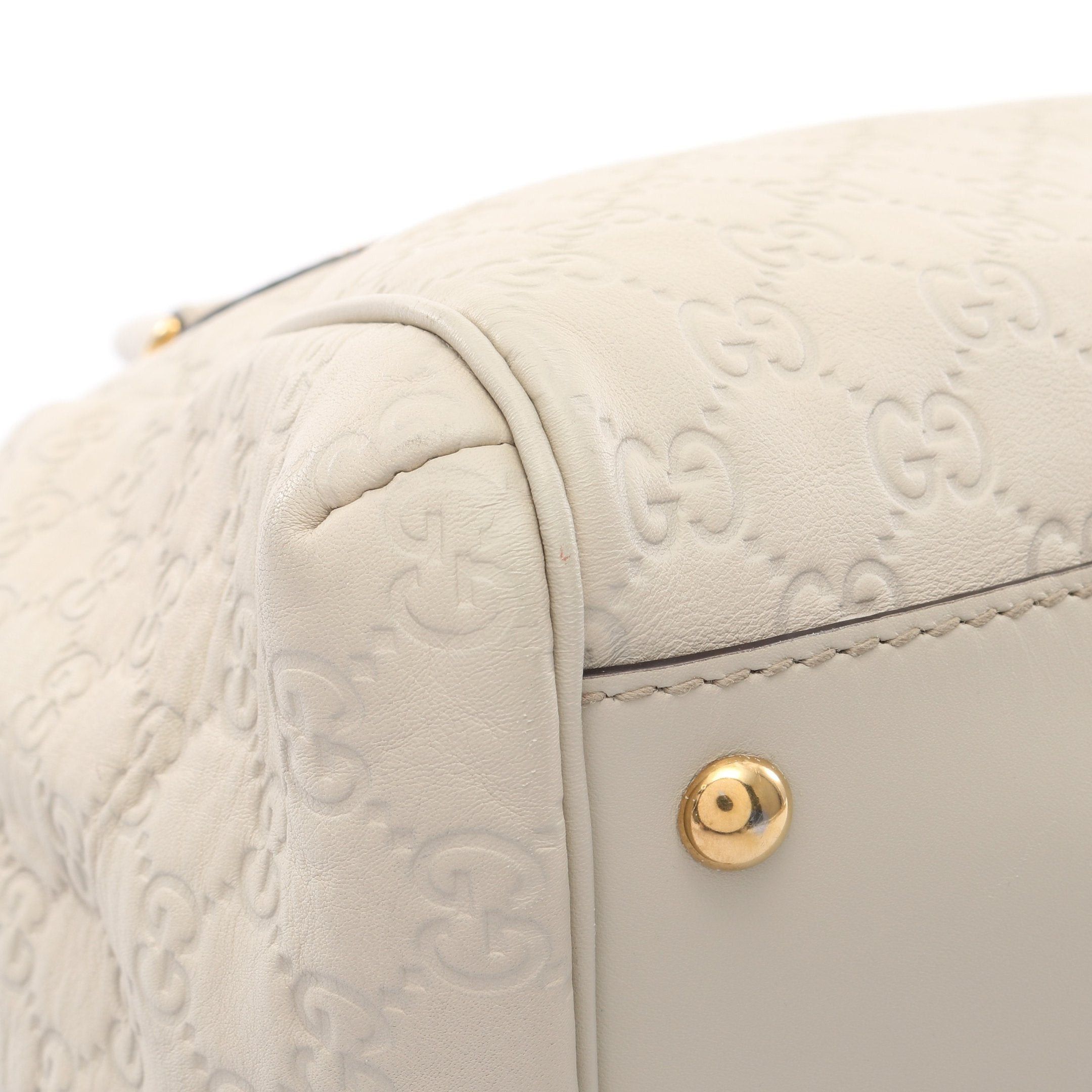Gucci Gucci Scarlet Gucci Sima Handbag Leather Ivory Size ONE SIZE - 5 Thumbnail