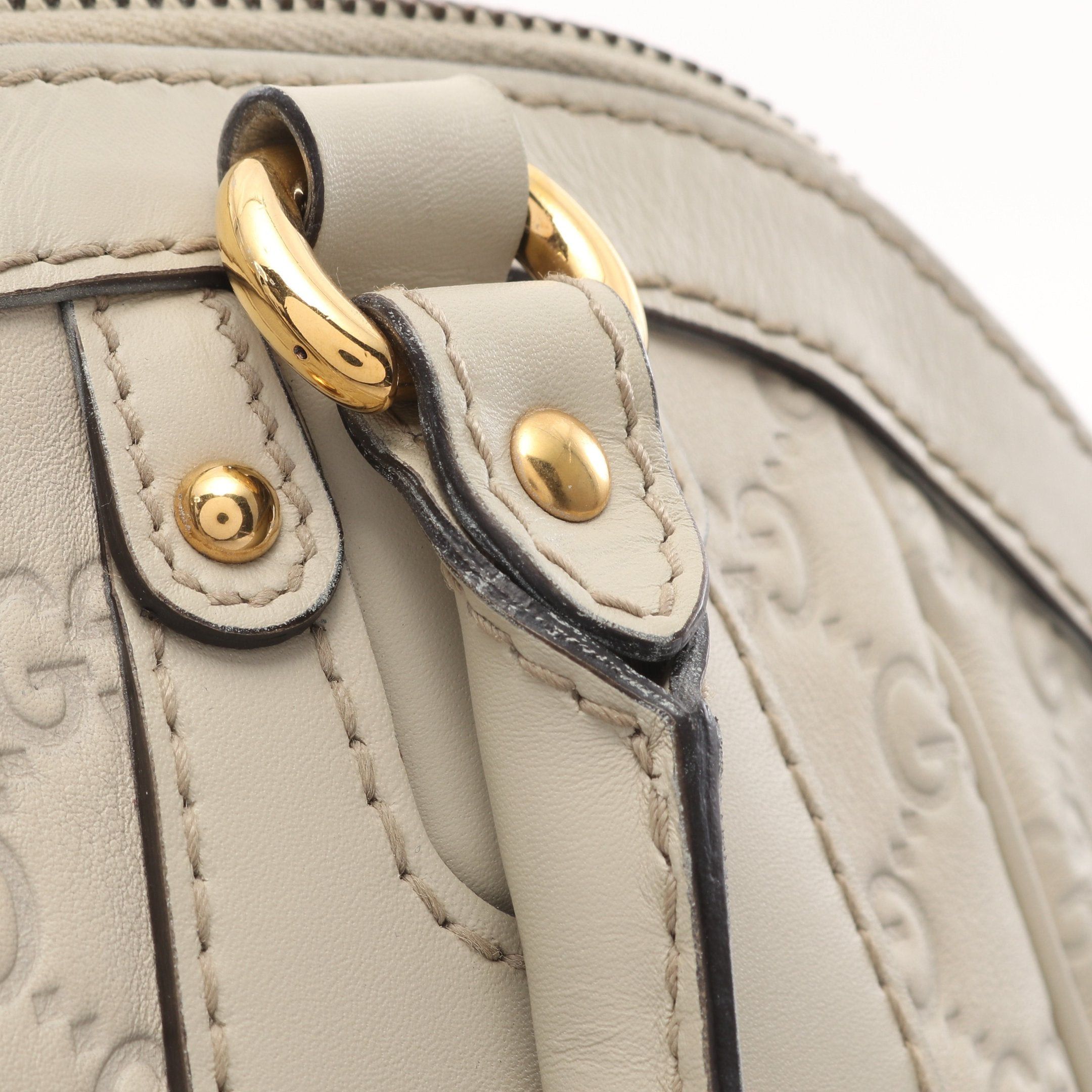 Gucci Gucci Scarlet Gucci Sima Handbag Leather Ivory Size ONE SIZE - 10 Thumbnail