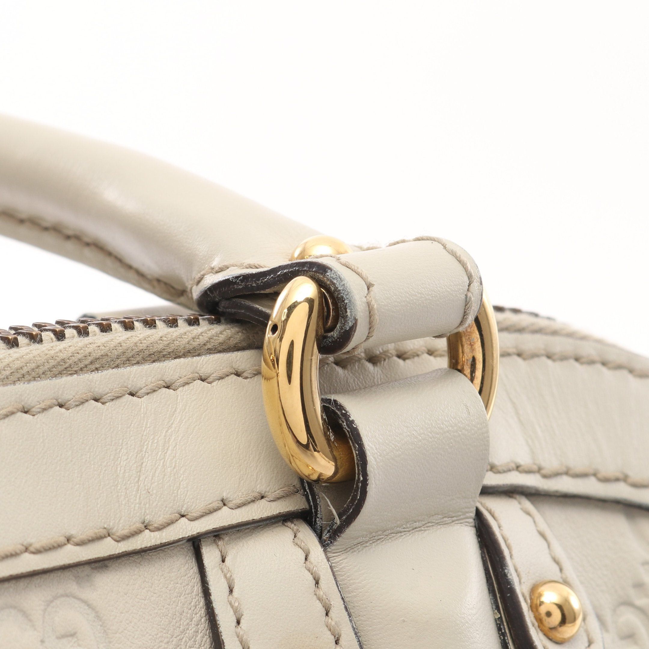 Gucci Gucci Scarlet Gucci Sima Handbag Leather Ivory Size ONE SIZE - 7 Thumbnail