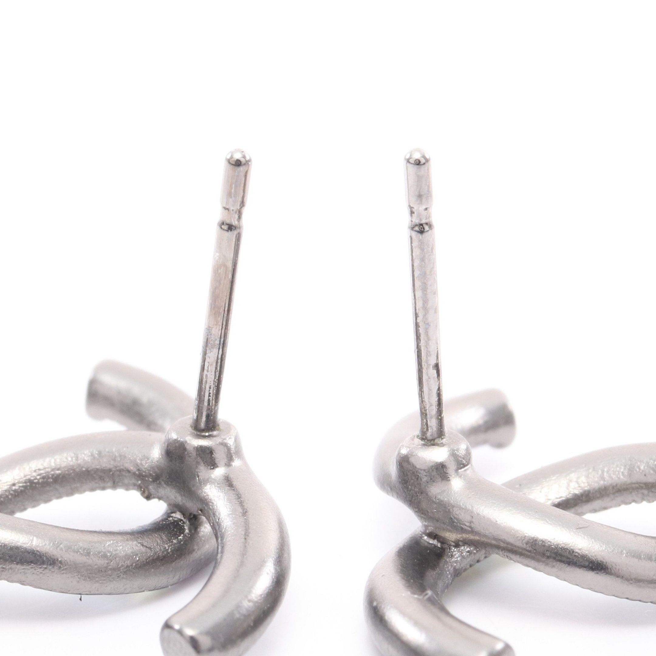 Chanel Chanel Coco Mark Earrings Rhinestone Silver Clear A15P Size ONE SIZE - 5 Thumbnail