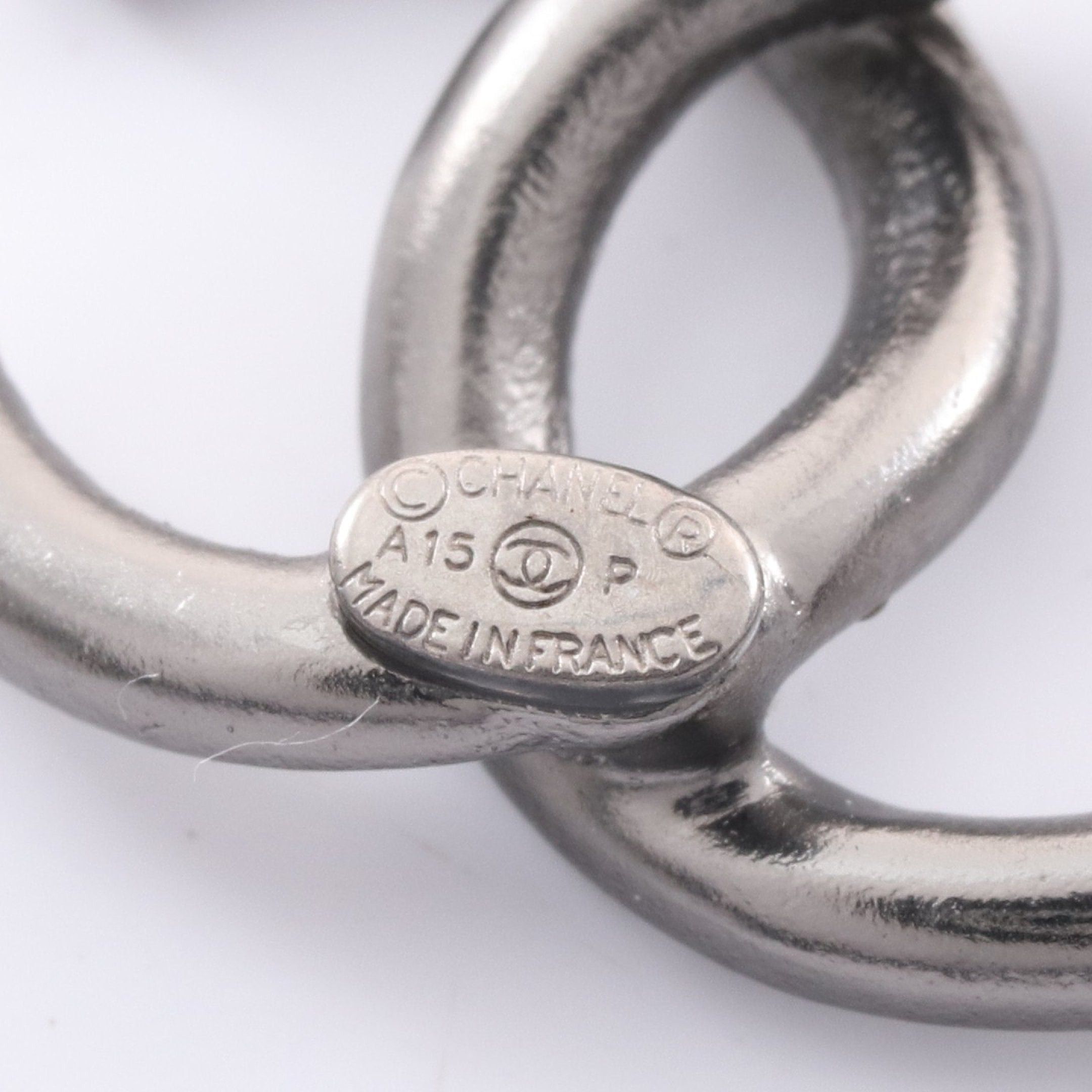 Chanel Chanel Coco Mark Earrings Rhinestone Silver Clear A15P Size ONE SIZE - 3 Thumbnail