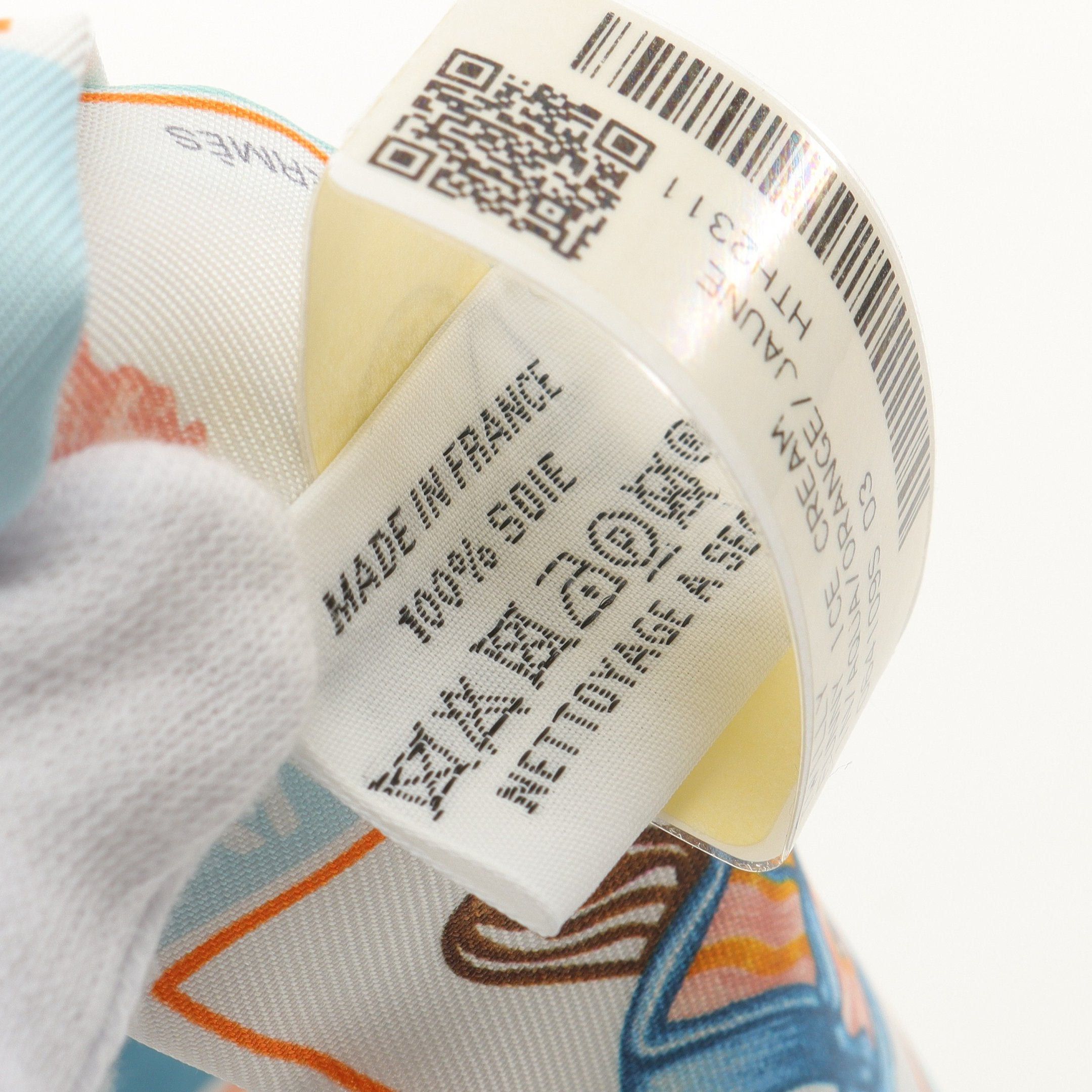 Hermes Hermes Twilly Funny Ice Cream Ribbon Scarf Silk Blue Multicolor Size ONE SIZE - 3 Thumbnail