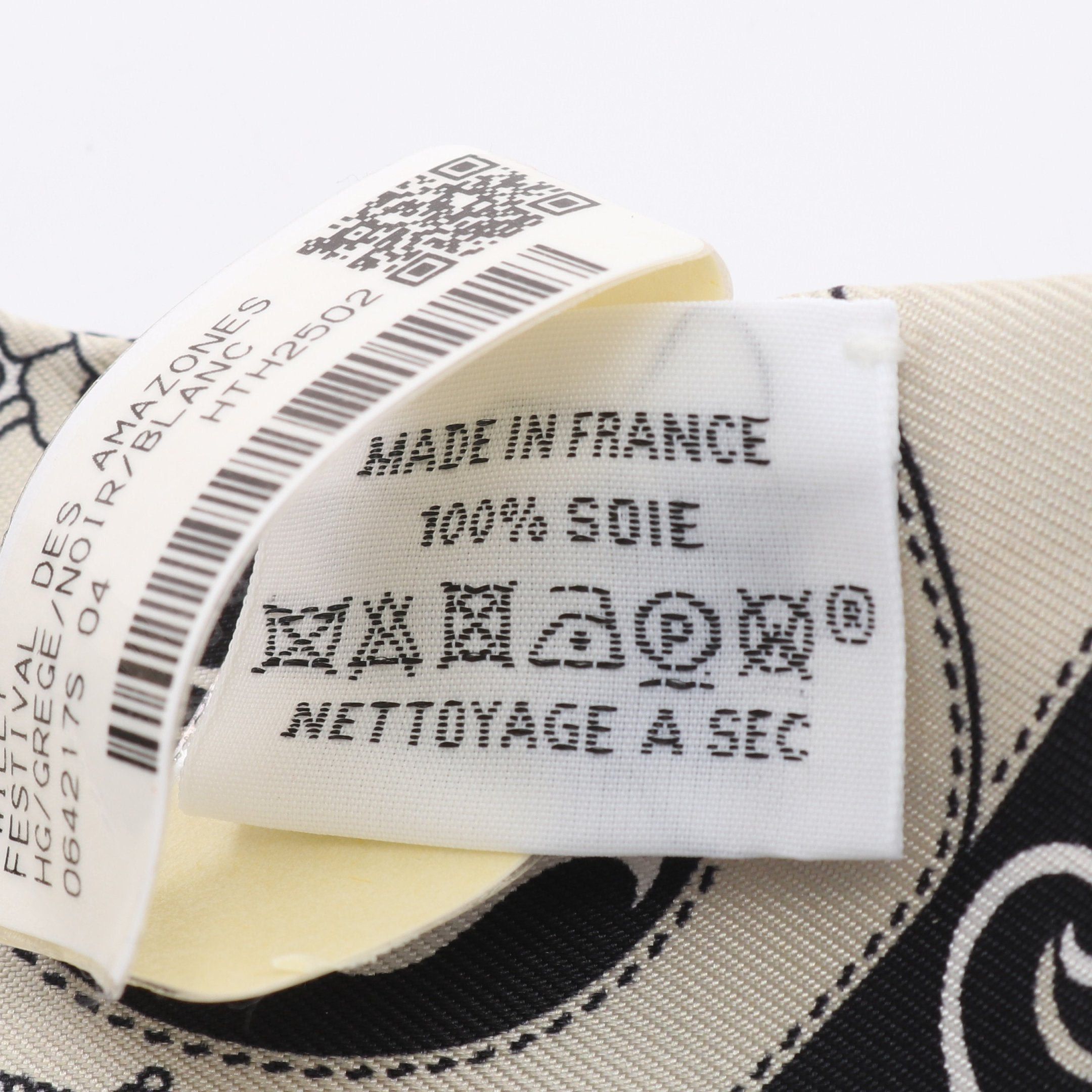 Hermes Hermes Twilly Festival Des Amazones Ribbon Scarf Silk Gray Beige Black White Size ONE SIZE - 3 Thumbnail