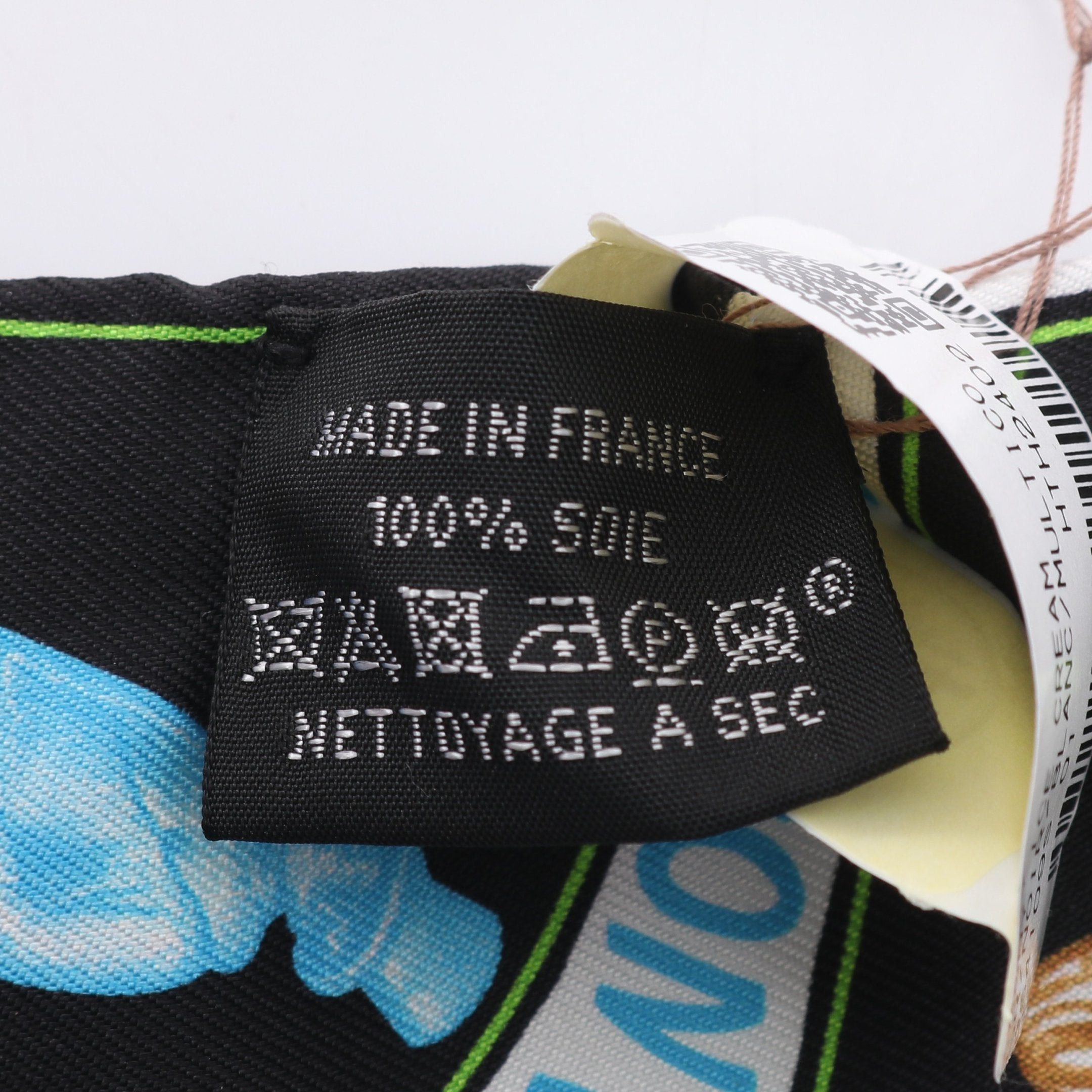 Hermes Hermes Twilly Funny Ice Cream Ribbon Scarf Silk Black Multicolor Size ONE SIZE - 3 Thumbnail