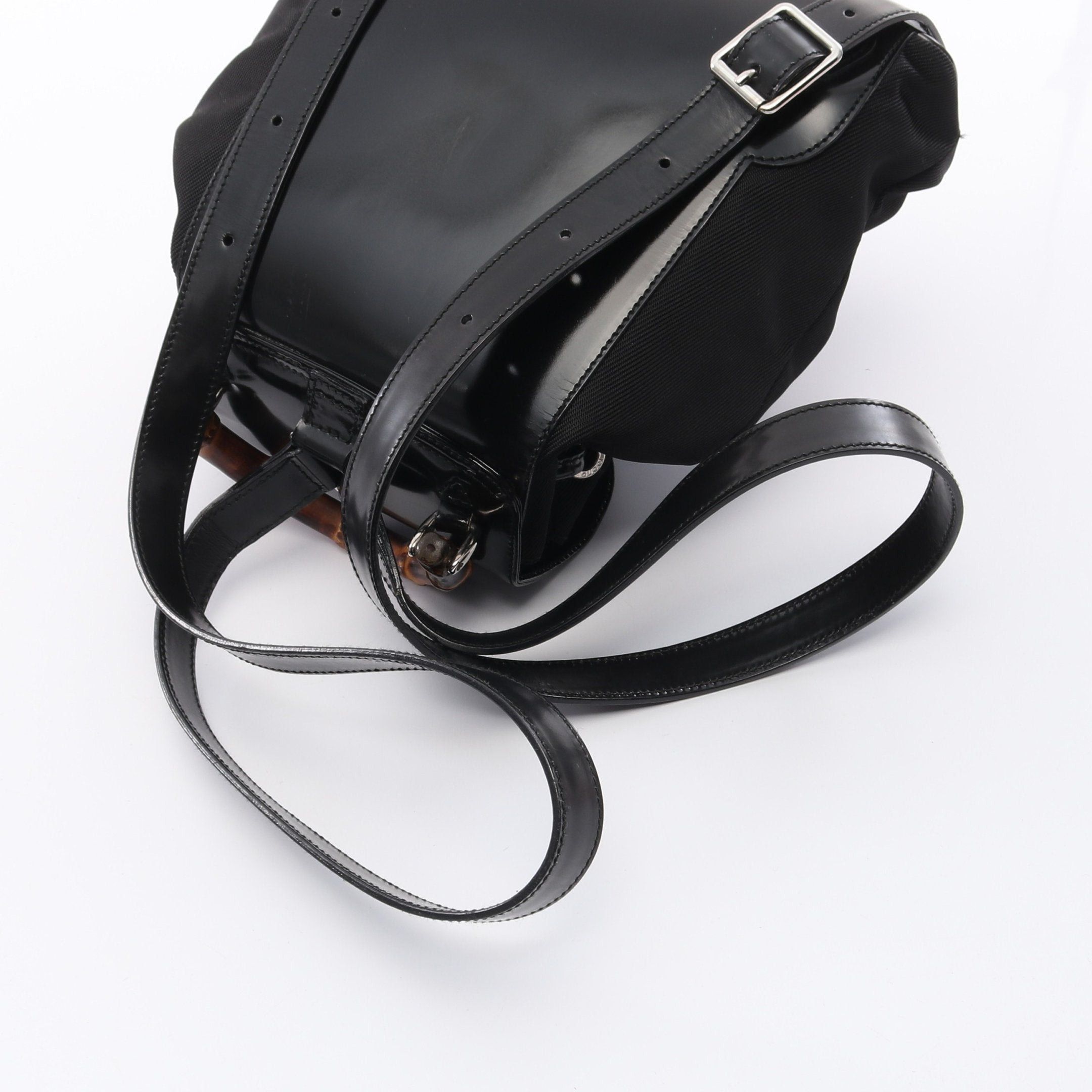 Gucci Gucci Bamboo Backpack Rucksack Nylon Canvas Leather Black Size ONE SIZE - 8 Thumbnail