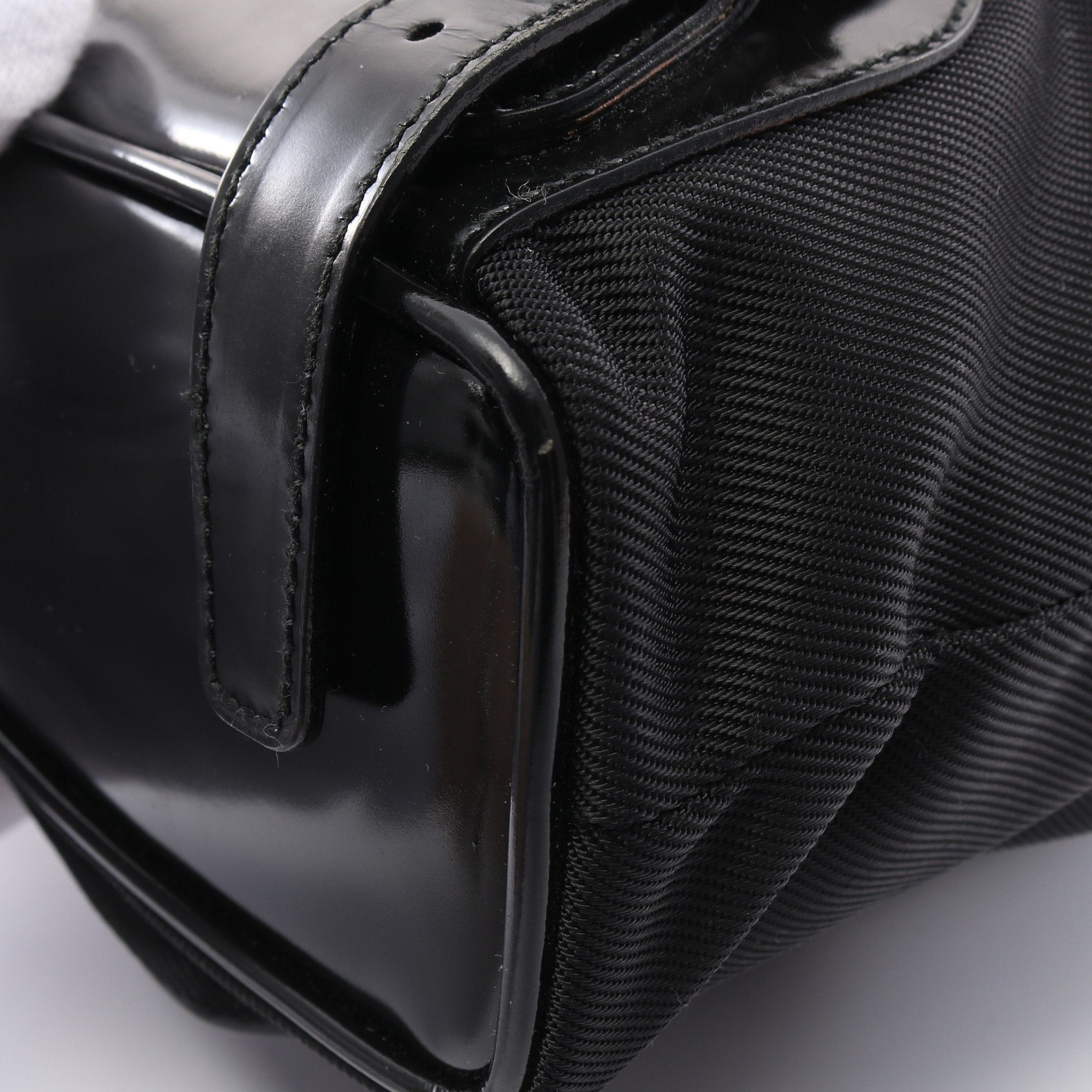 Gucci Gucci Bamboo Backpack Rucksack Nylon Canvas Leather Black Size ONE SIZE - 6 Thumbnail
