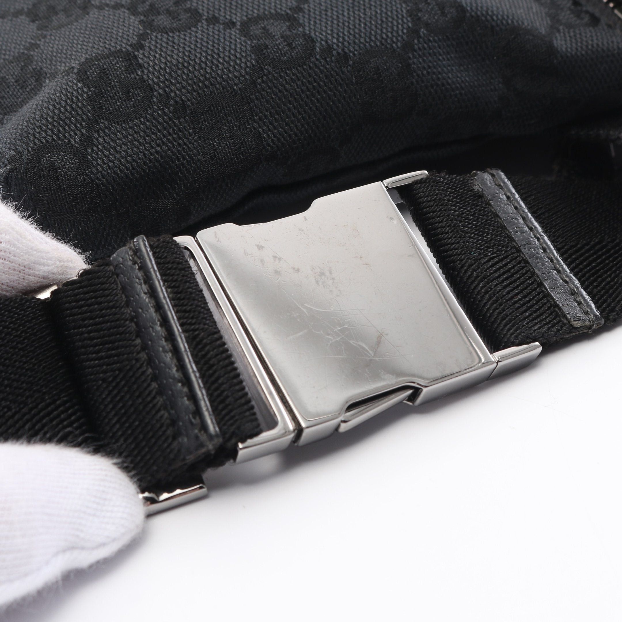 Gucci Gucci Gg Canvas Body Bag Waist Leather Black Size ONE SIZE - 10 Thumbnail
