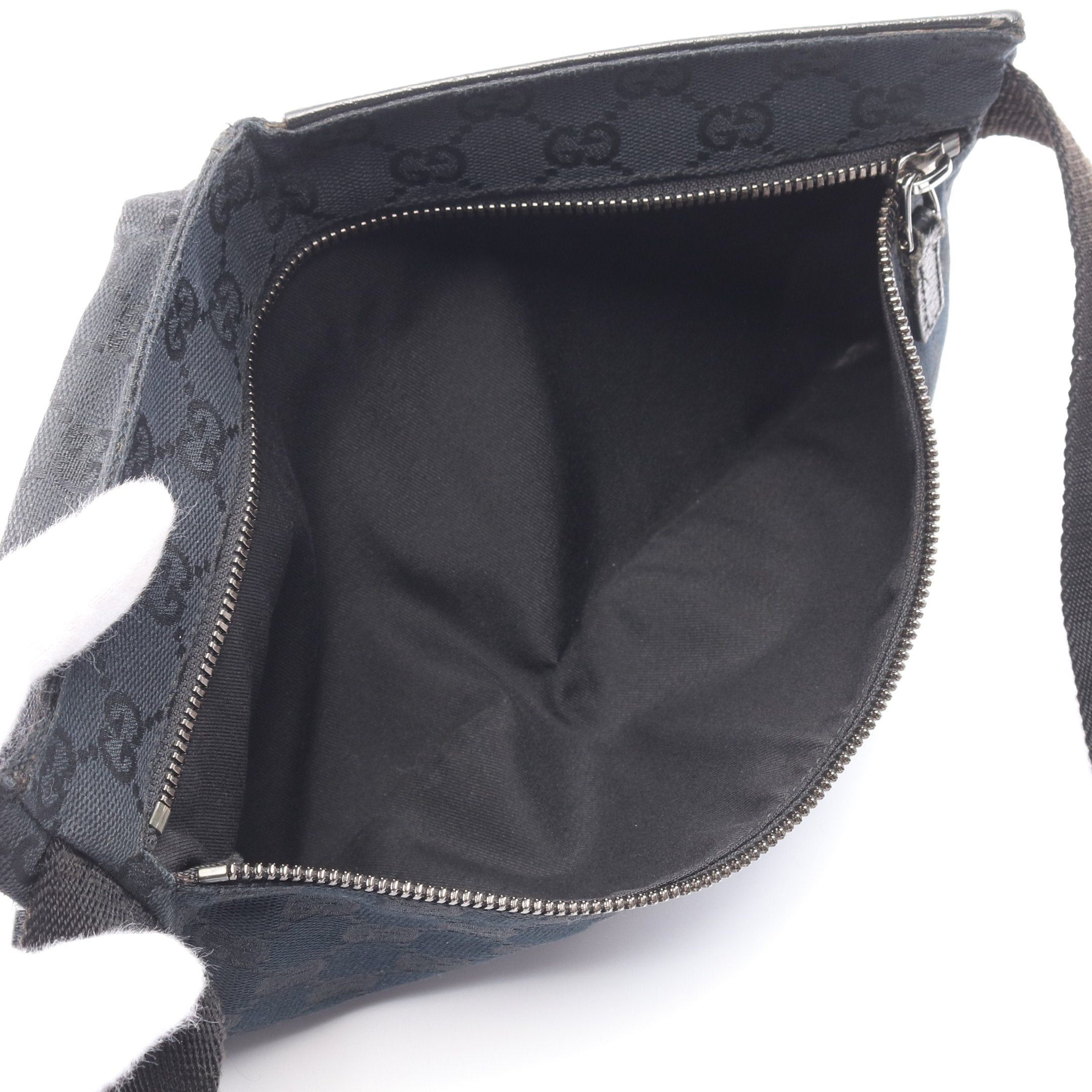 Gucci Gucci Gg Canvas Body Bag Waist Leather Black Size ONE SIZE - 5 Thumbnail