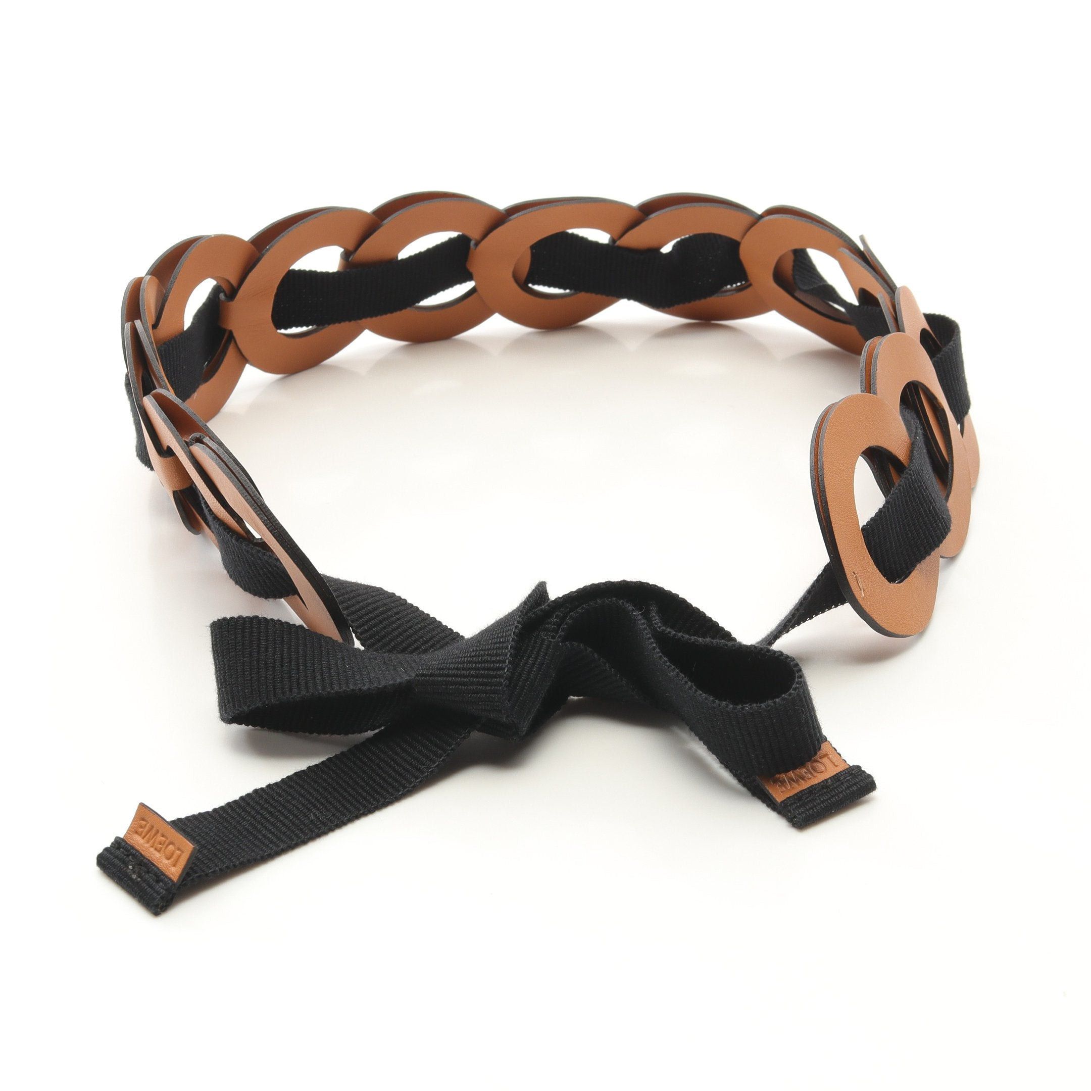 Loewe Loewe Belt Circle Leather Canvas Brown Black Size ONE SIZE - 2 Thumbnail