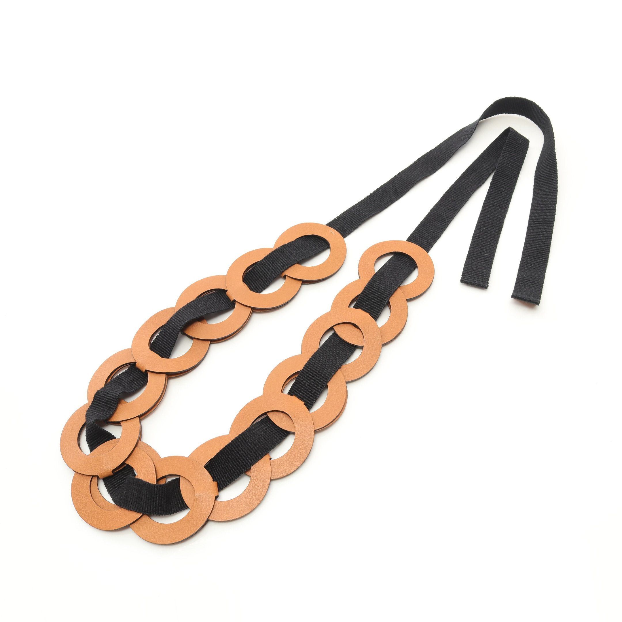 Loewe Loewe Belt Circle Leather Canvas Brown Black Size ONE SIZE - 3 Thumbnail