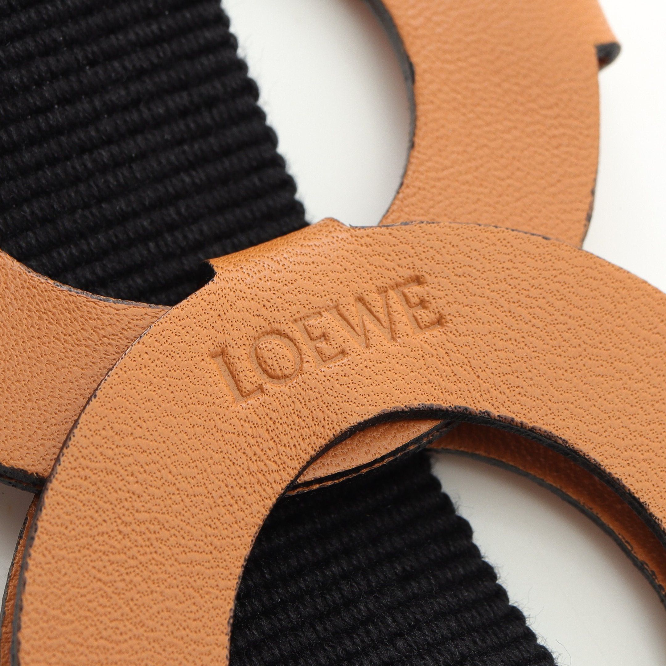 Loewe Loewe Belt Circle Leather Canvas Brown Black Size ONE SIZE - 4 Thumbnail