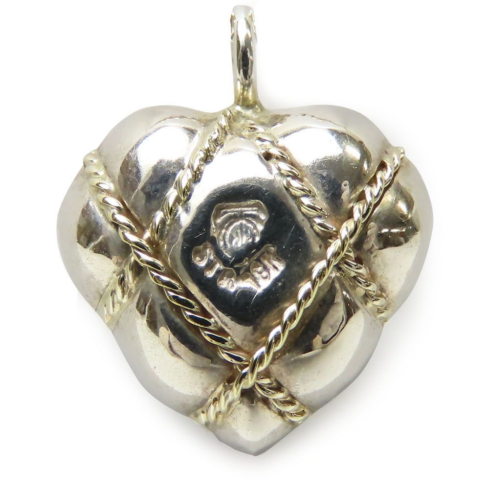 Tiffany & Co. Tiffany & Co. Tiffany&Co. Quilted Heart Sterling Silver Au750 Pendant Metal Necklace Size ONE SIZE - 2 Thumbnail