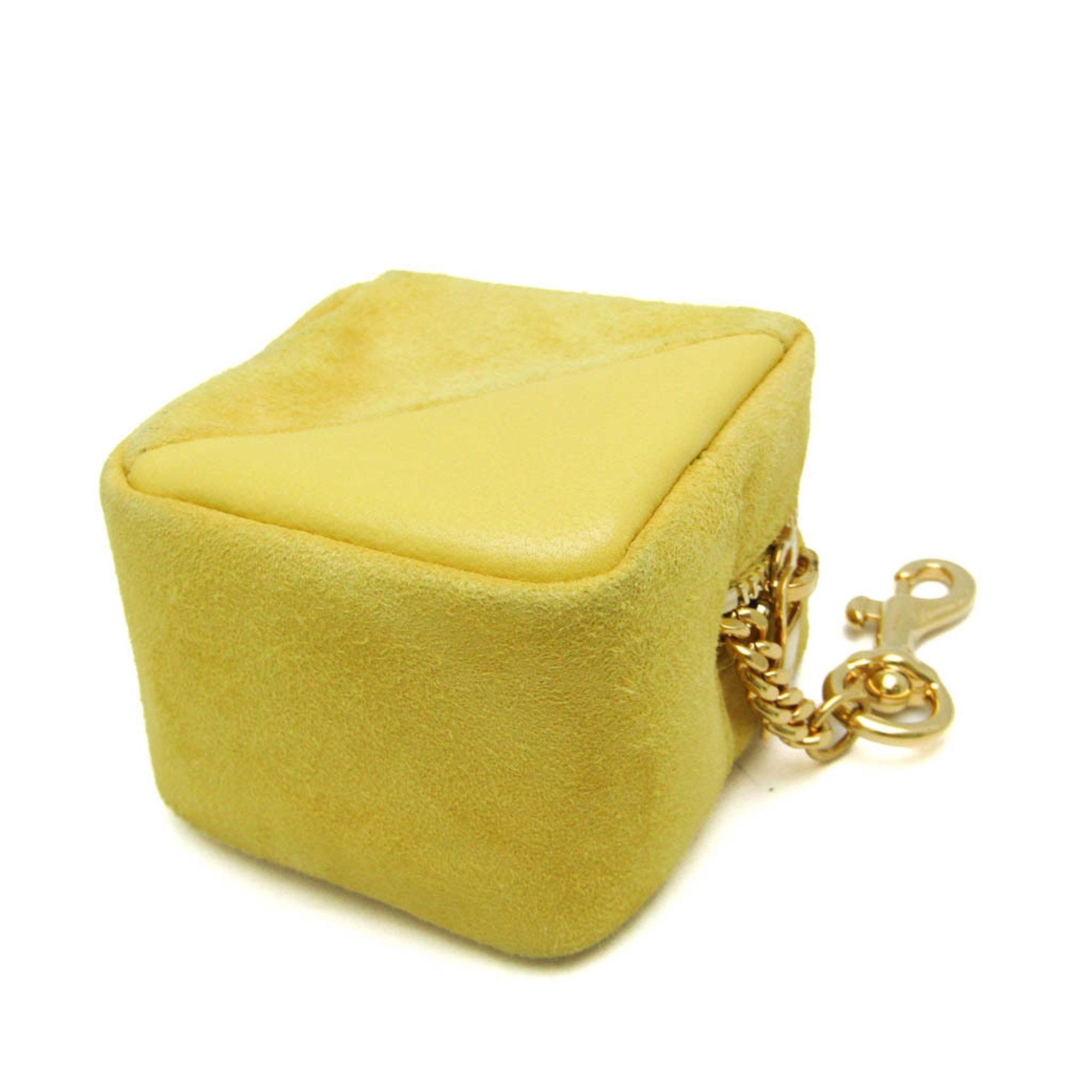 Yves Saint Laurent Yves Saint Laurent Leather Handbag Charm Yellow Accessory case Mini pouch Cube Charm Size ONE SIZE - 3 Thumbnail