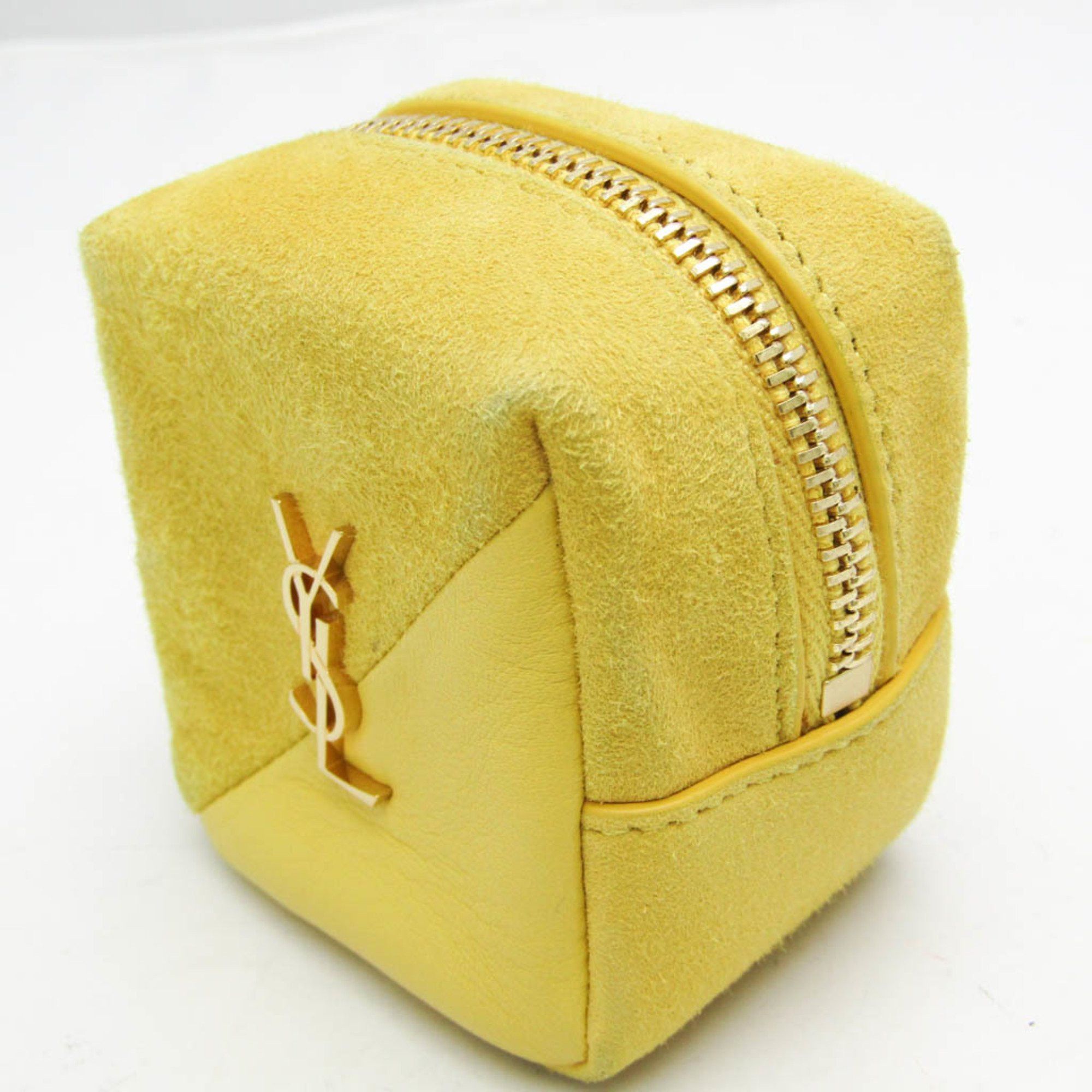Yves Saint Laurent Yves Saint Laurent Leather Handbag Charm Yellow Accessory case Mini pouch Cube Charm Size ONE SIZE - 6 Thumbnail