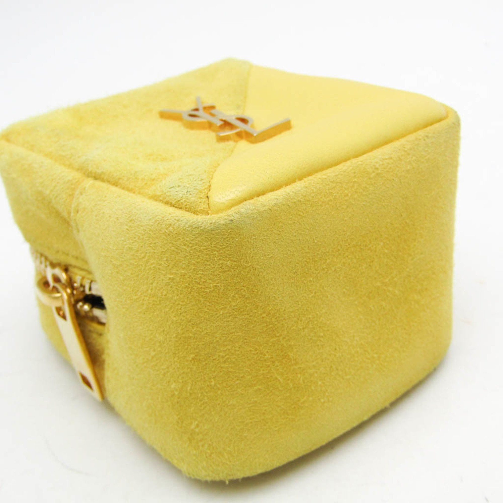 Yves Saint Laurent Yves Saint Laurent Leather Handbag Charm Yellow Accessory case Mini pouch Cube Charm Size ONE SIZE - 8 Thumbnail