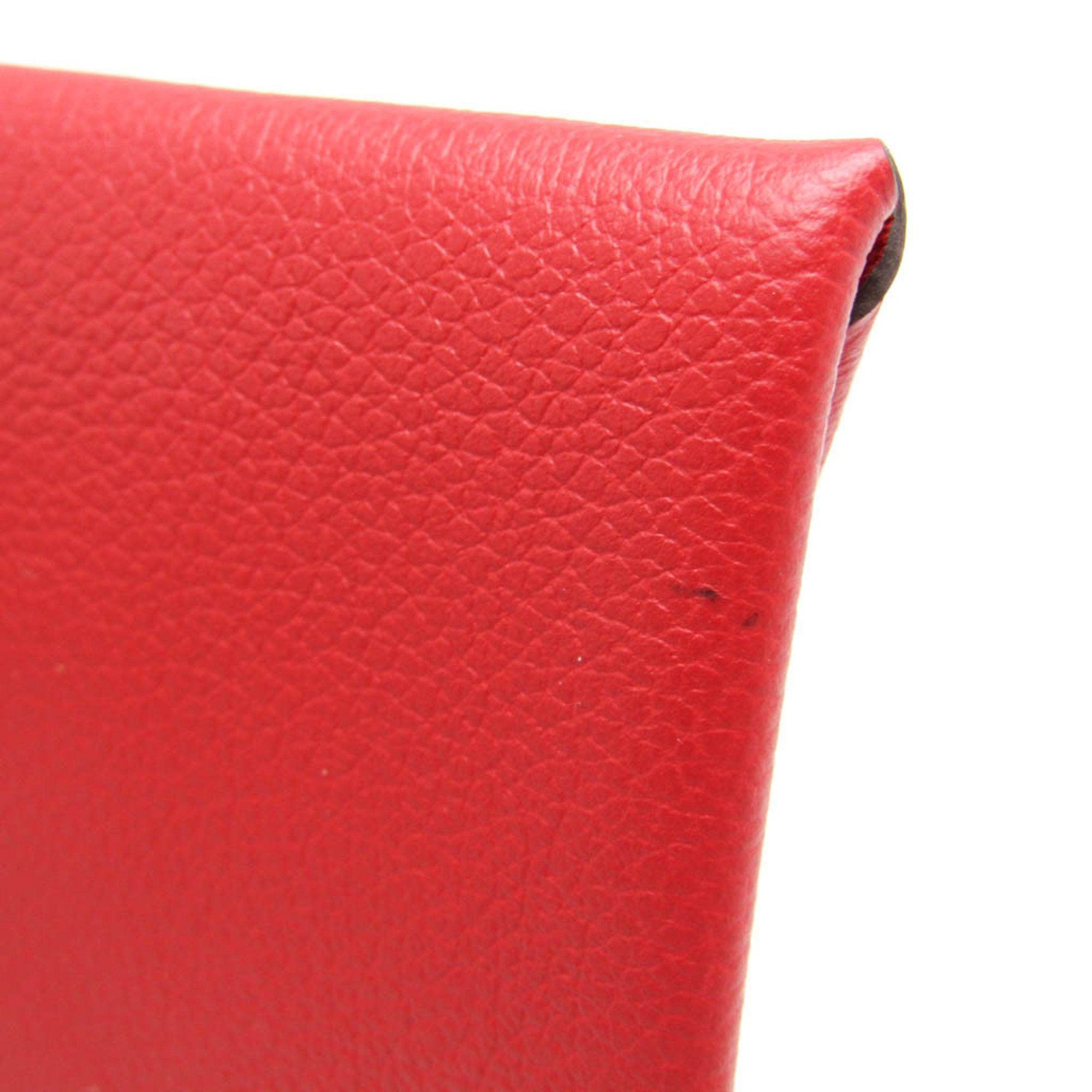 Hermes Hermes Bastia Women's Leather Coin Purse/coin Case Red Color Size ONE SIZE - 6 Thumbnail