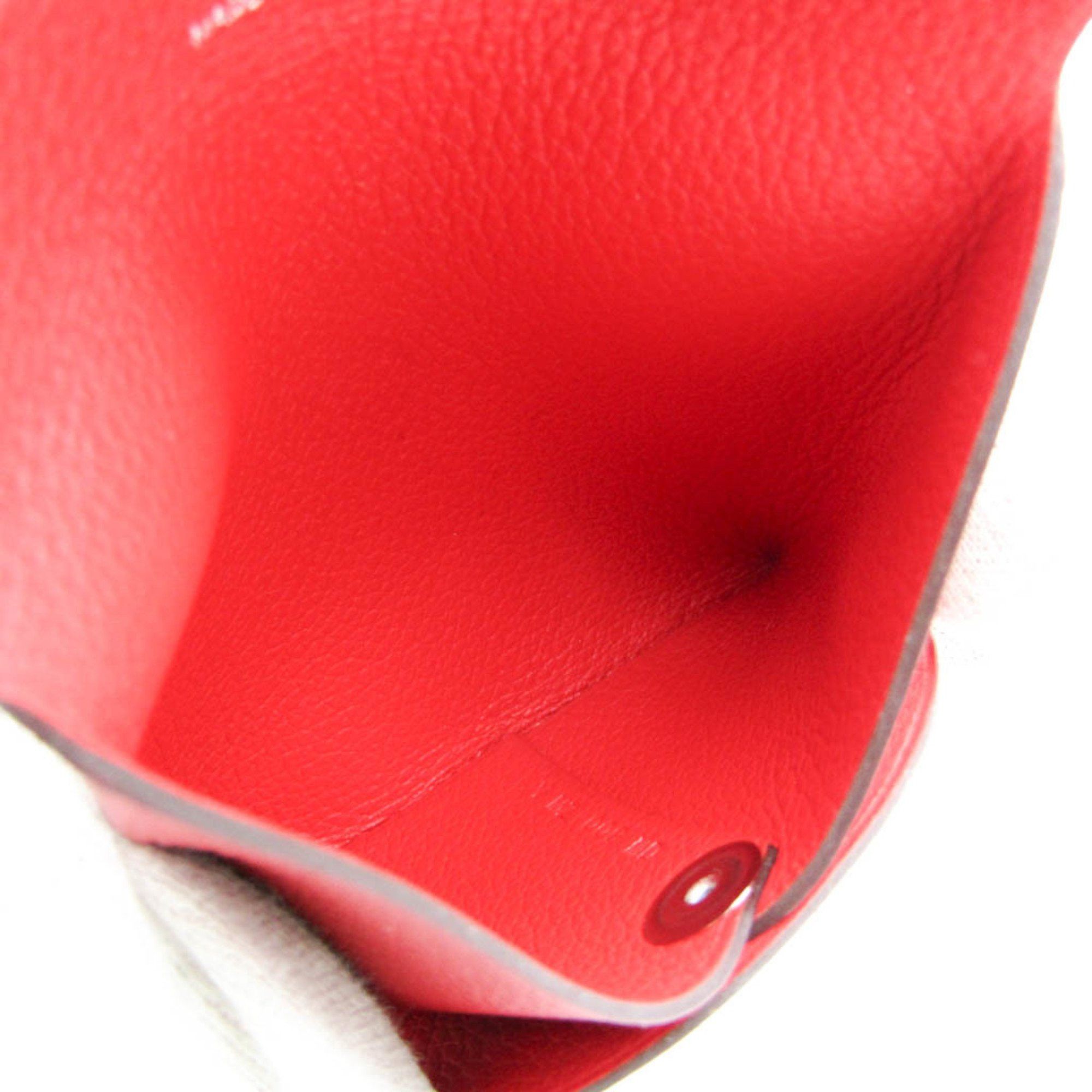 Hermes Hermes Bastia Women's Leather Coin Purse/coin Case Red Color Size ONE SIZE - 4 Thumbnail