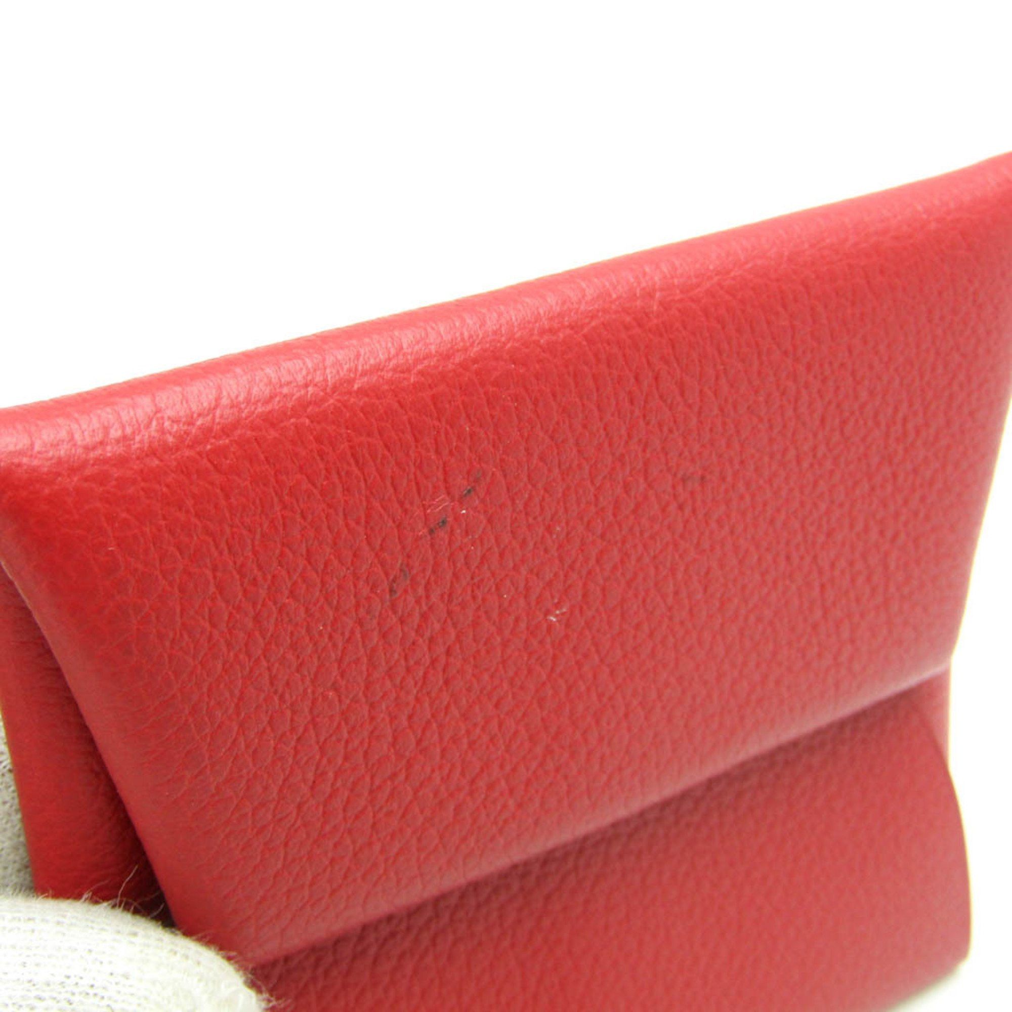 Hermes Hermes Bastia Women's Leather Coin Purse/coin Case Red Color Size ONE SIZE - 5 Thumbnail