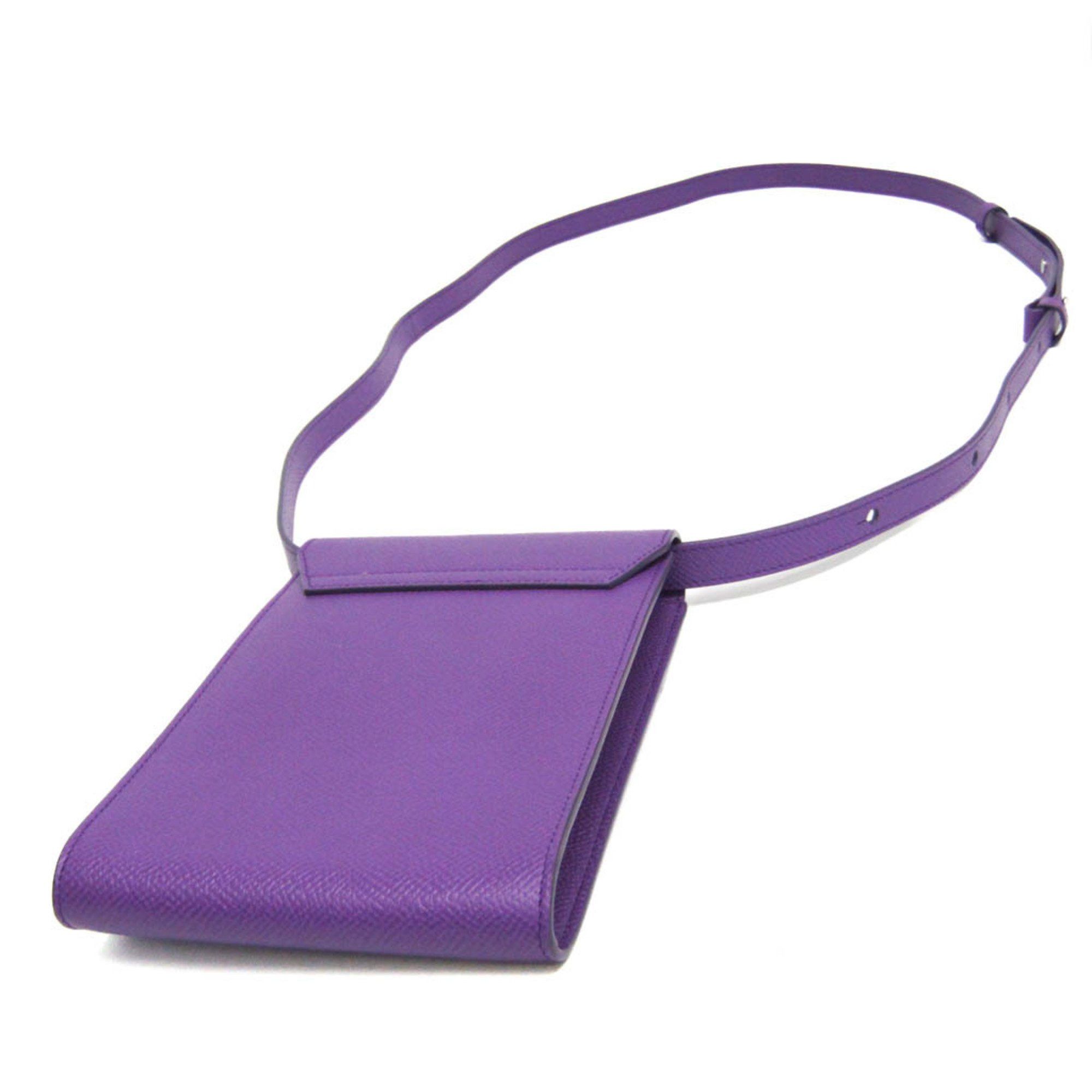 Alfred Dunhill Dunhill Cadogan Women's Leather Shoulder Bag Purple Size ONE SIZE - 2 Thumbnail