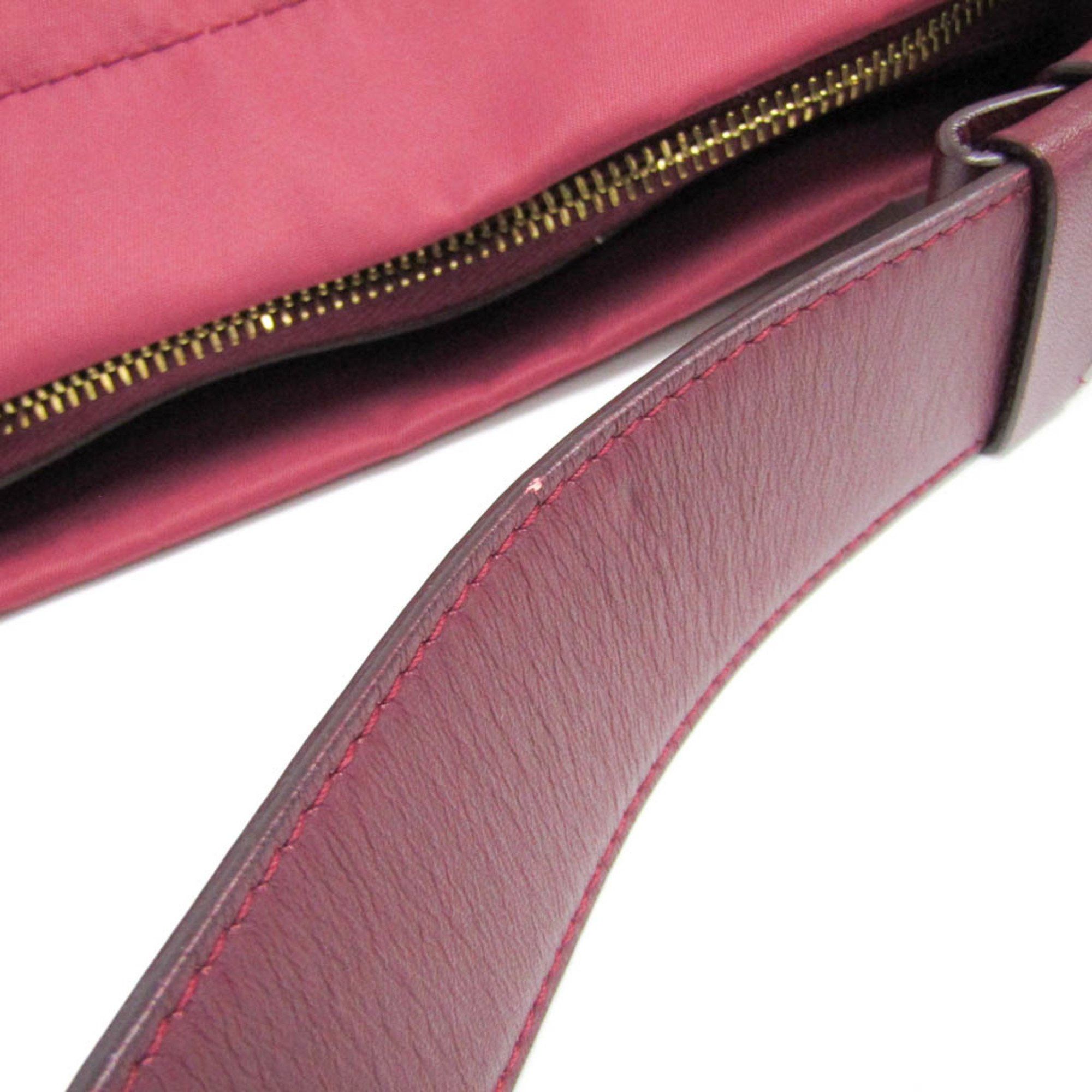 Salvatore Ferragamo Salvatore Ferragamo Vara AU-21 D337 Women's Nylon,Leather Shoulder Bag Bordeaux Size ONE SIZE - 12 Thumbnail