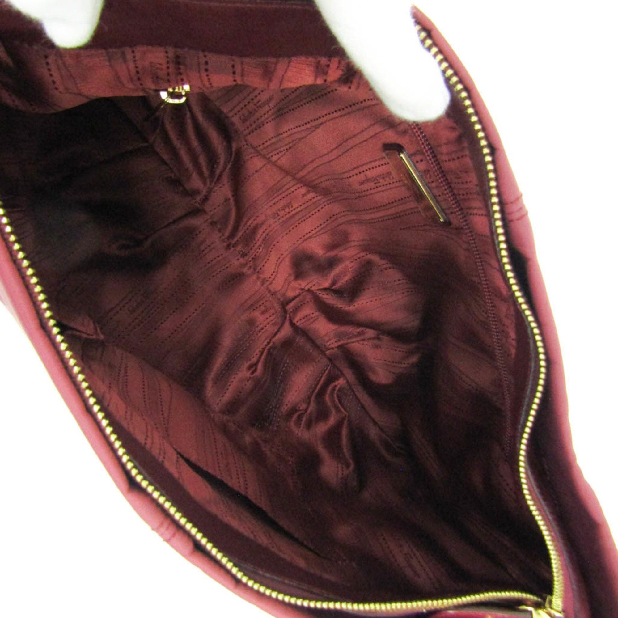 Salvatore Ferragamo Salvatore Ferragamo Vara AU-21 D337 Women's Nylon,Leather Shoulder Bag Bordeaux Size ONE SIZE - 4 Thumbnail
