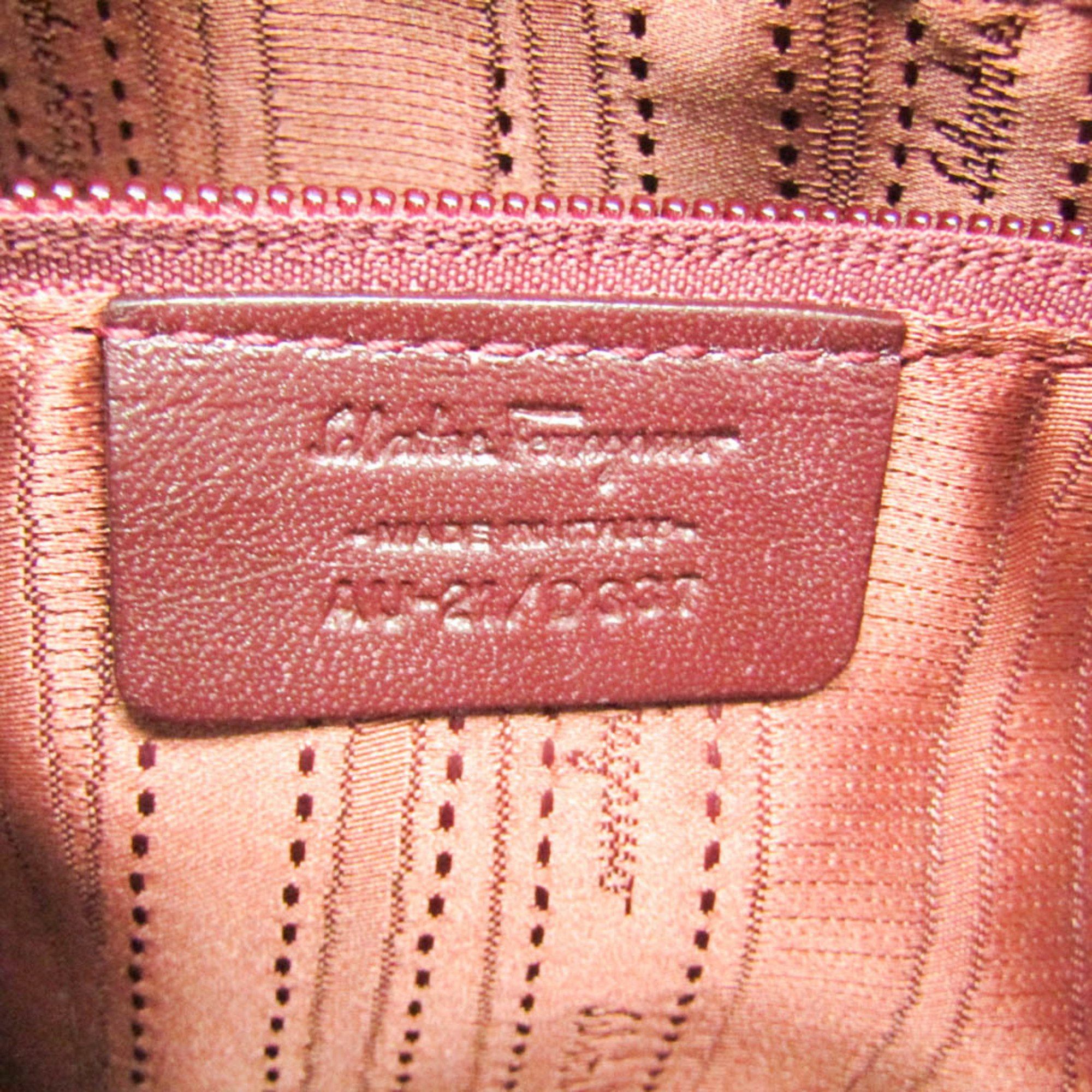 Salvatore Ferragamo Salvatore Ferragamo Vara AU-21 D337 Women's Nylon,Leather Shoulder Bag Bordeaux Size ONE SIZE - 14 Thumbnail