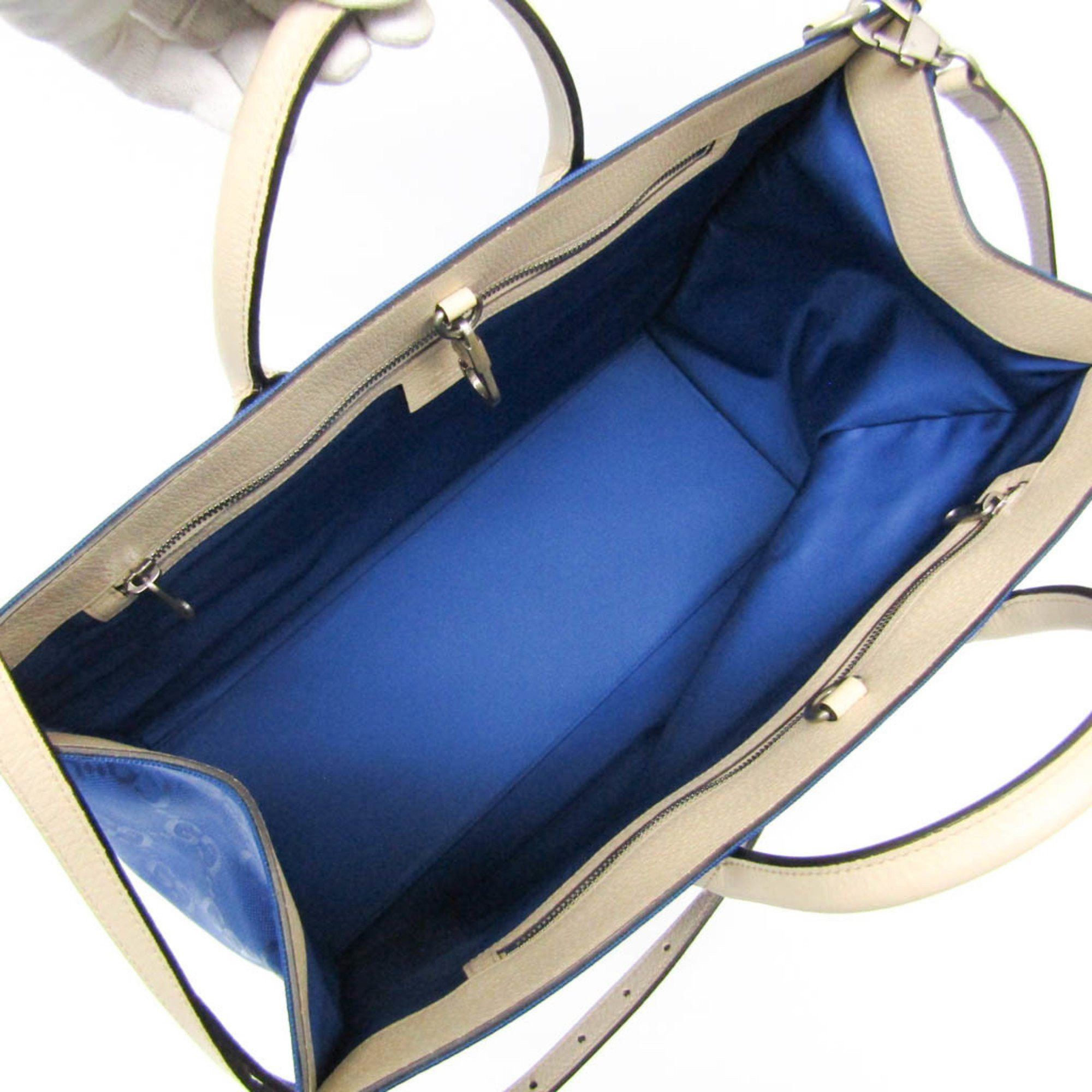 Gucci Gucci Off The Grid GG 630353 Men,Women Nylon Canvas,Leather Handbag,Shoulder Bag Blue,Off-white Size ONE SIZE - 4 Thumbnail