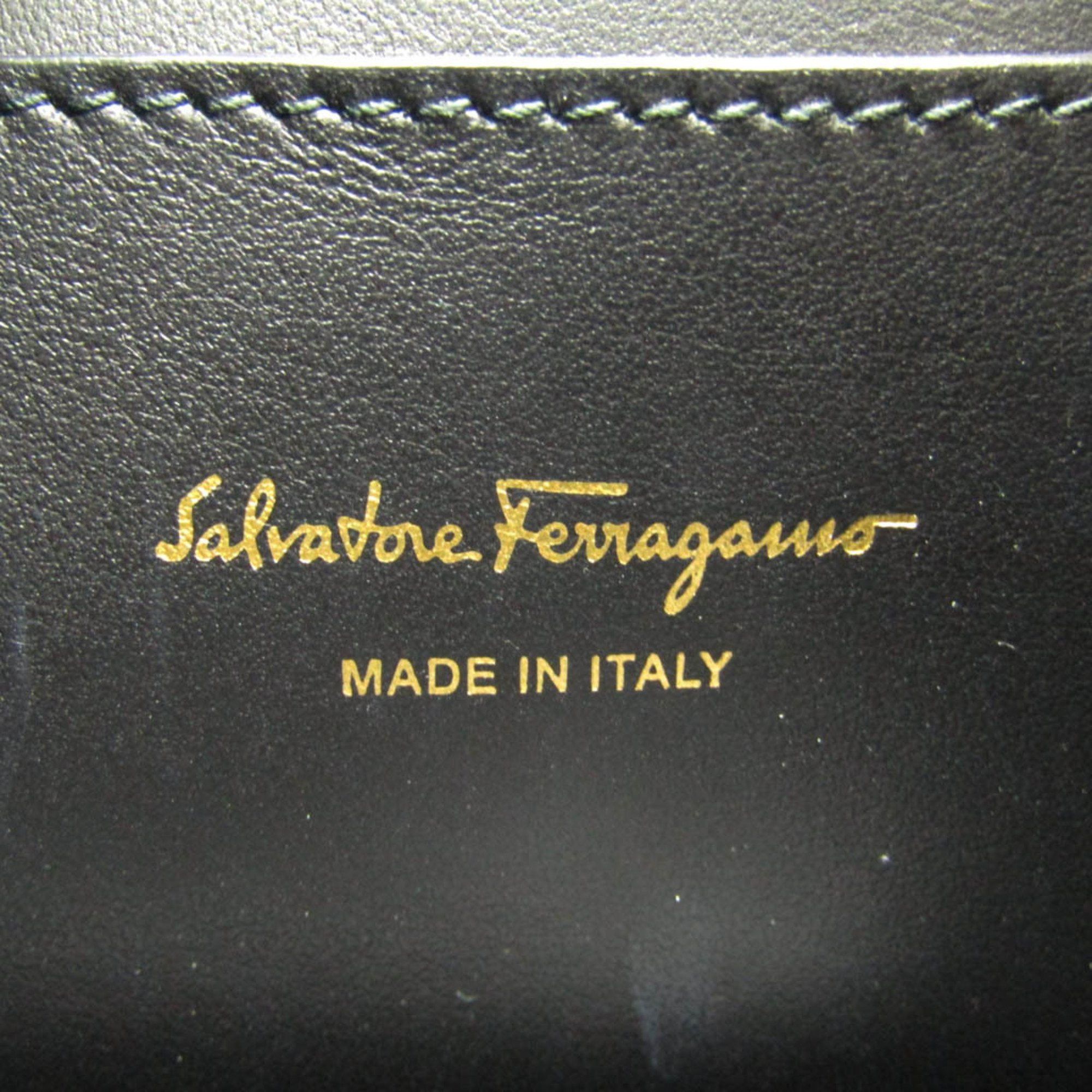 Salvatore Ferragamo Salvatore Ferragamo Gancini EZ-21 H579 Women's Leather,Canvas Backpack Beige,Black Size ONE SIZE - 10 Thumbnail