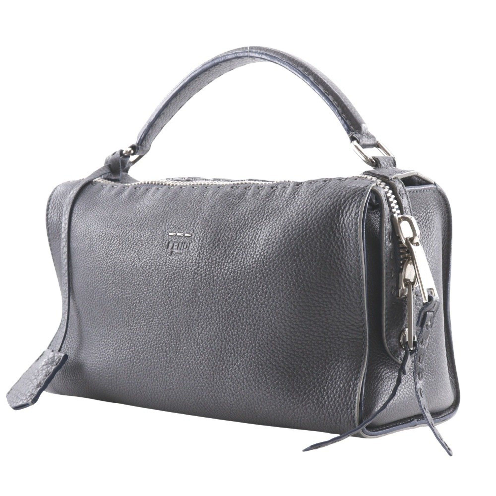 Fendi FENDI Celeria Ray handbag shoulder bag 8BL137 calfskin grey 2way double women's Size ONE SIZE - 2 Thumbnail
