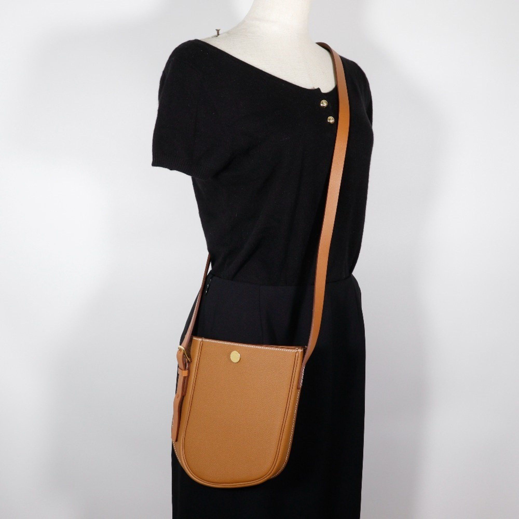 Hermes Hermes Perspective Cavalier 21 Shoulder Bag Togo Gold 2022 Brown U Snap Button Unisex Size ONE SIZE - 14 Thumbnail