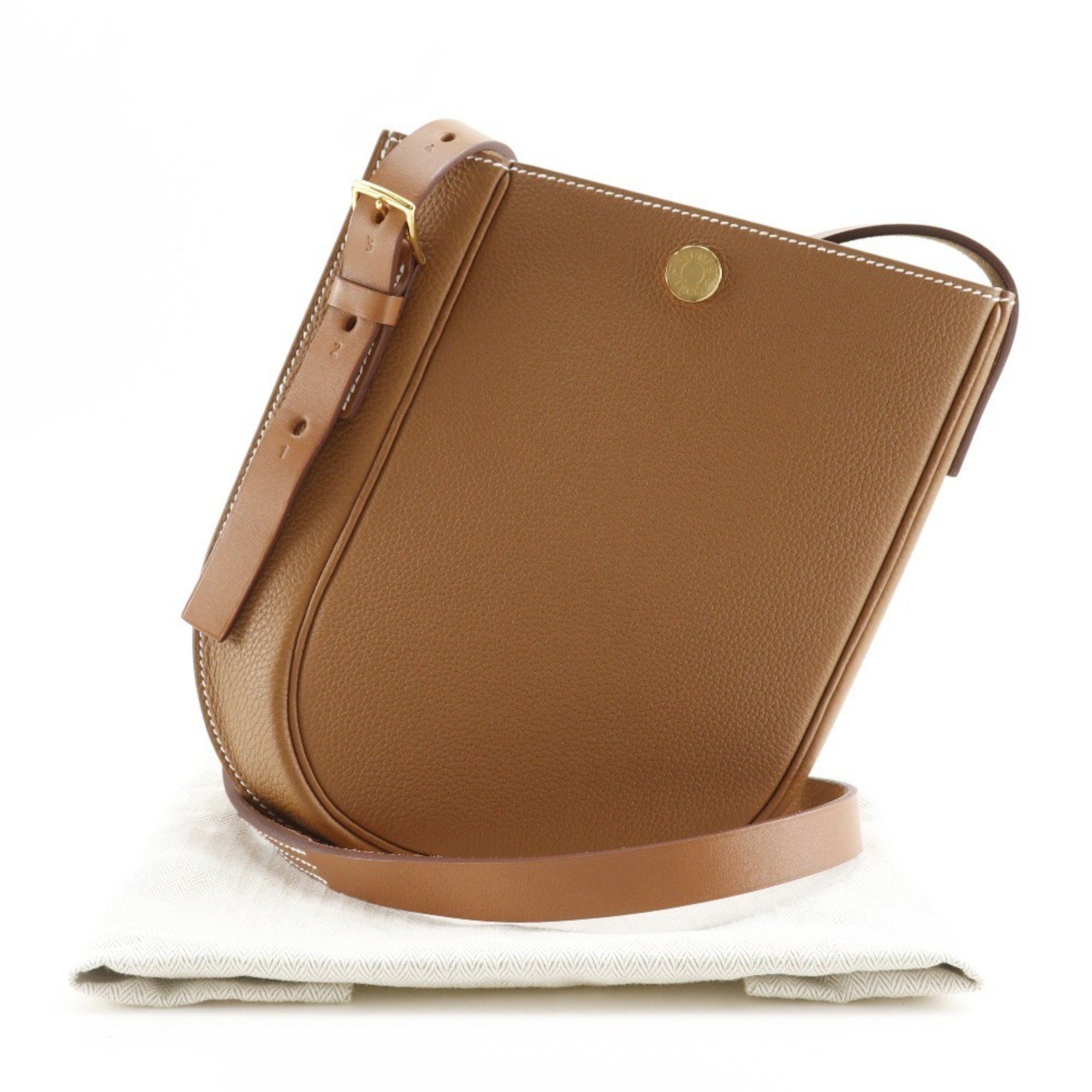 Hermes Hermes Perspective Cavalier 21 Shoulder Bag Togo Gold 2022 Brown U Snap Button Unisex Size ONE SIZE - 15 Thumbnail