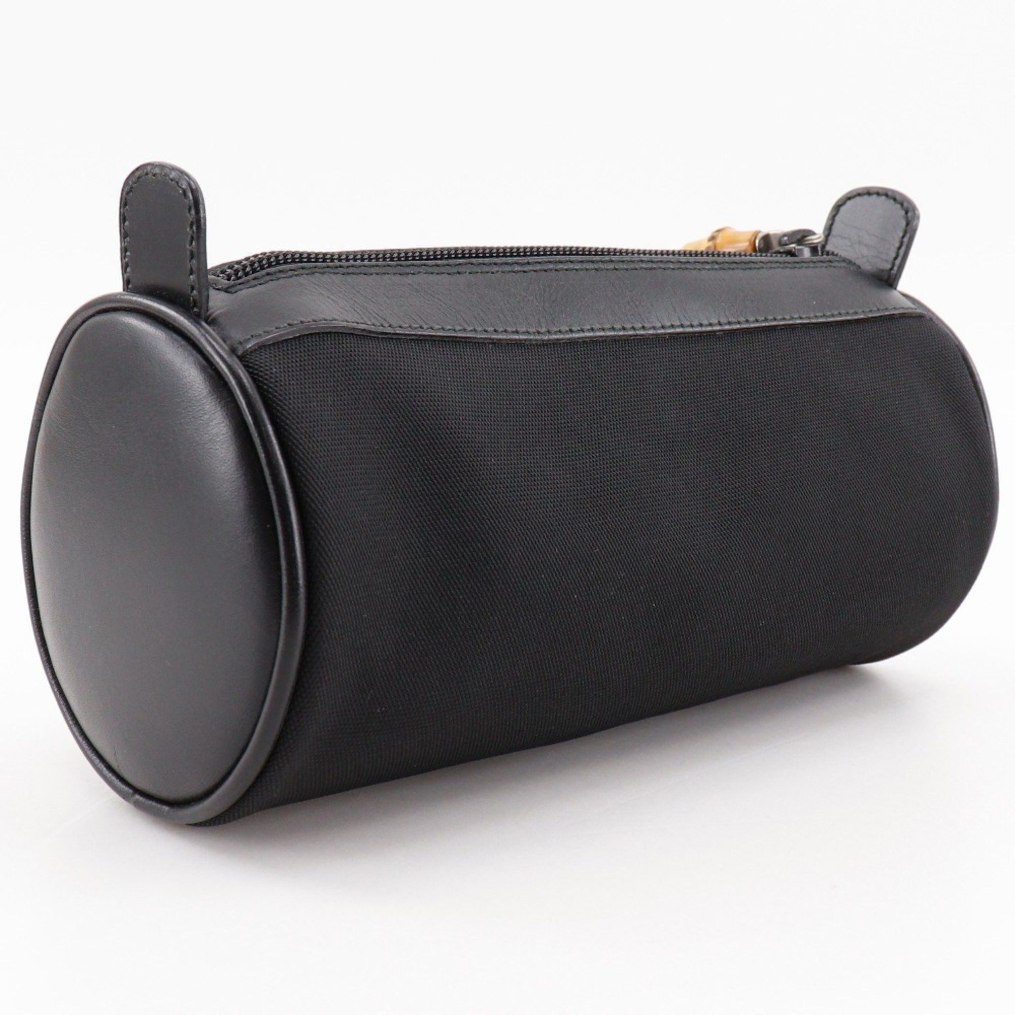 Gucci GUCCI Bamboo Pouch Nylon Canvas Black Unisex Size ONE SIZE - 3 Thumbnail