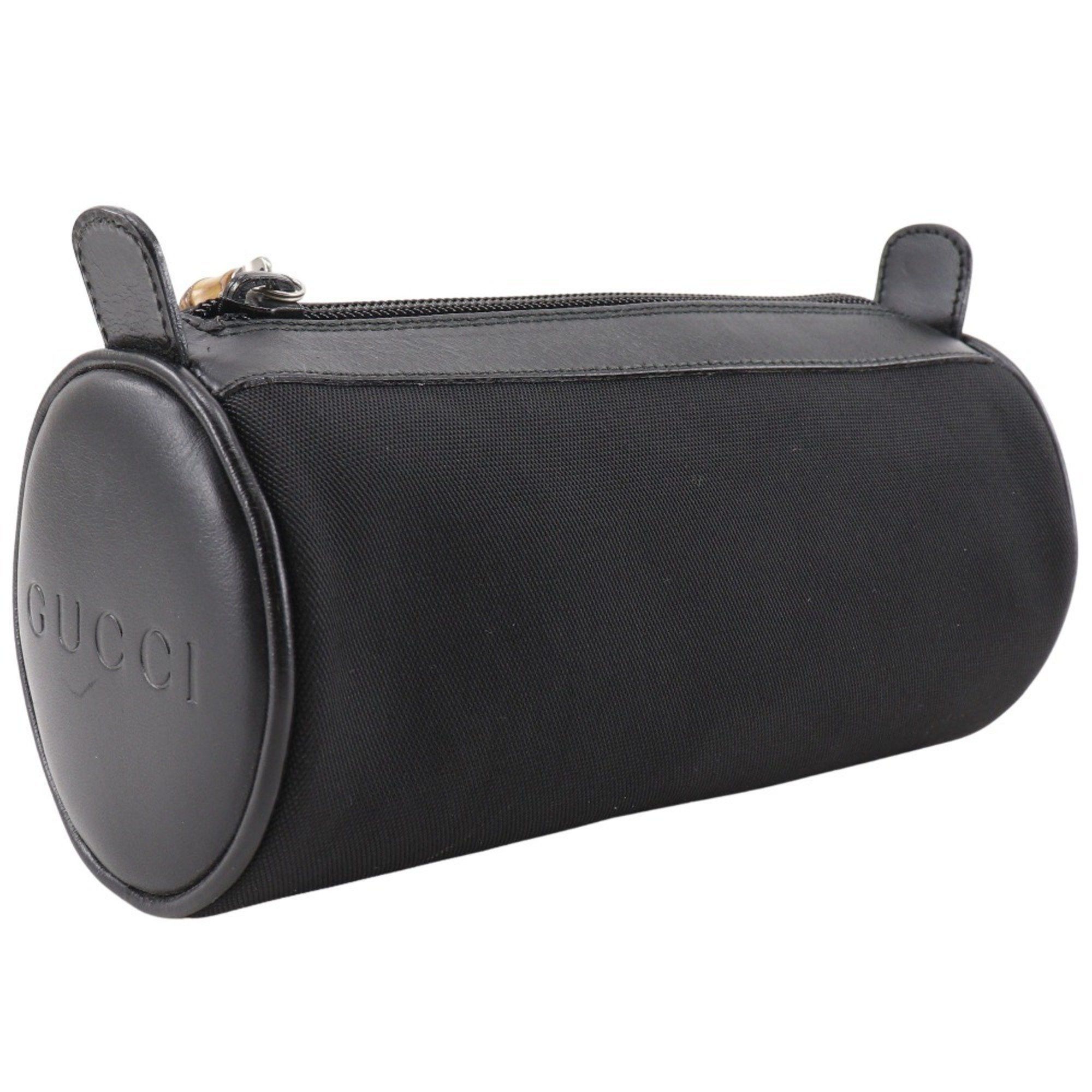 Gucci GUCCI Bamboo Pouch Nylon Canvas Black Unisex Size ONE SIZE - 2 Thumbnail
