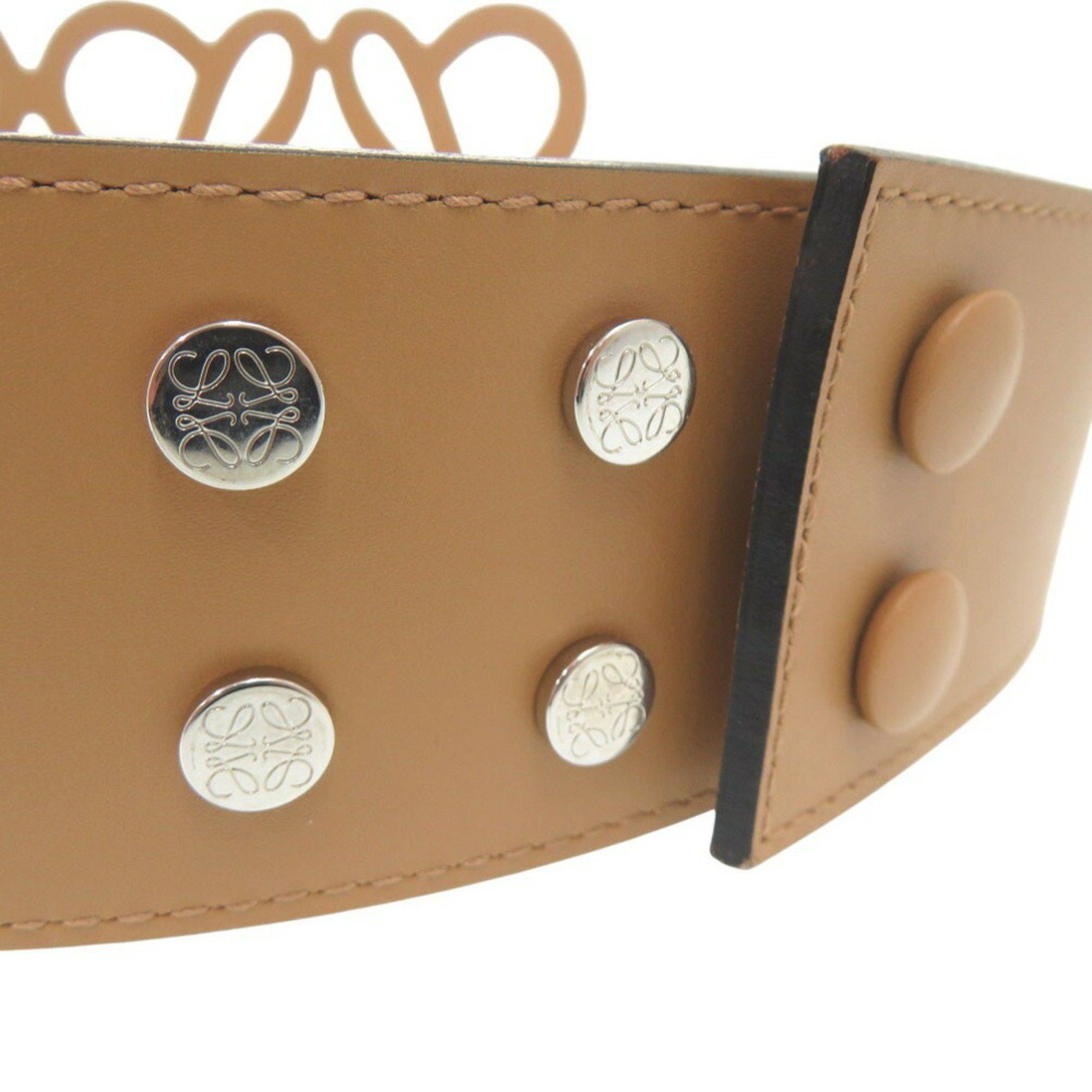 Loewe LOEWE Anagram Waist Belt Cutout Leather Brown 1704LOEWE Size ONE SIZE - 6 Thumbnail