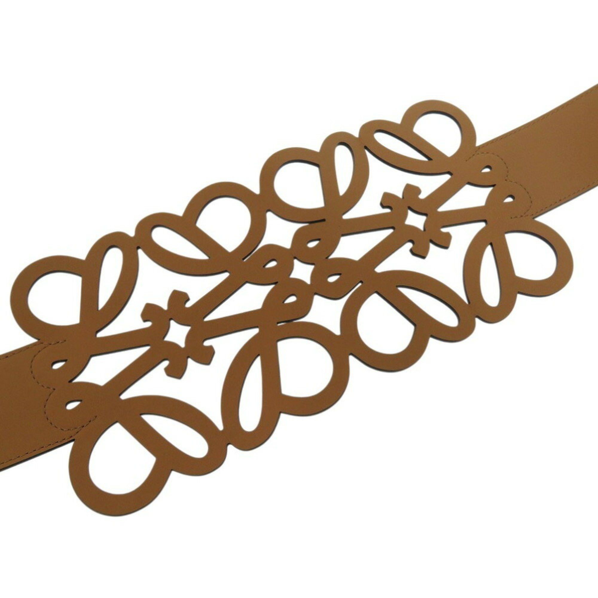 Loewe LOEWE Anagram Waist Belt Cutout Leather Brown 1704LOEWE Size ONE SIZE - 10 Thumbnail