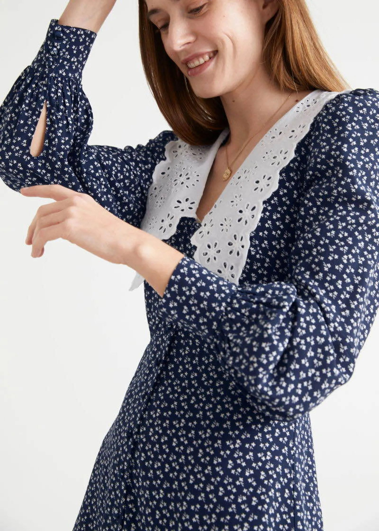 & Other Stories & Other Stories Printed Statement Collar Mini Dress Size XS / US 0-2 / IT 36-38 - 6 Thumbnail