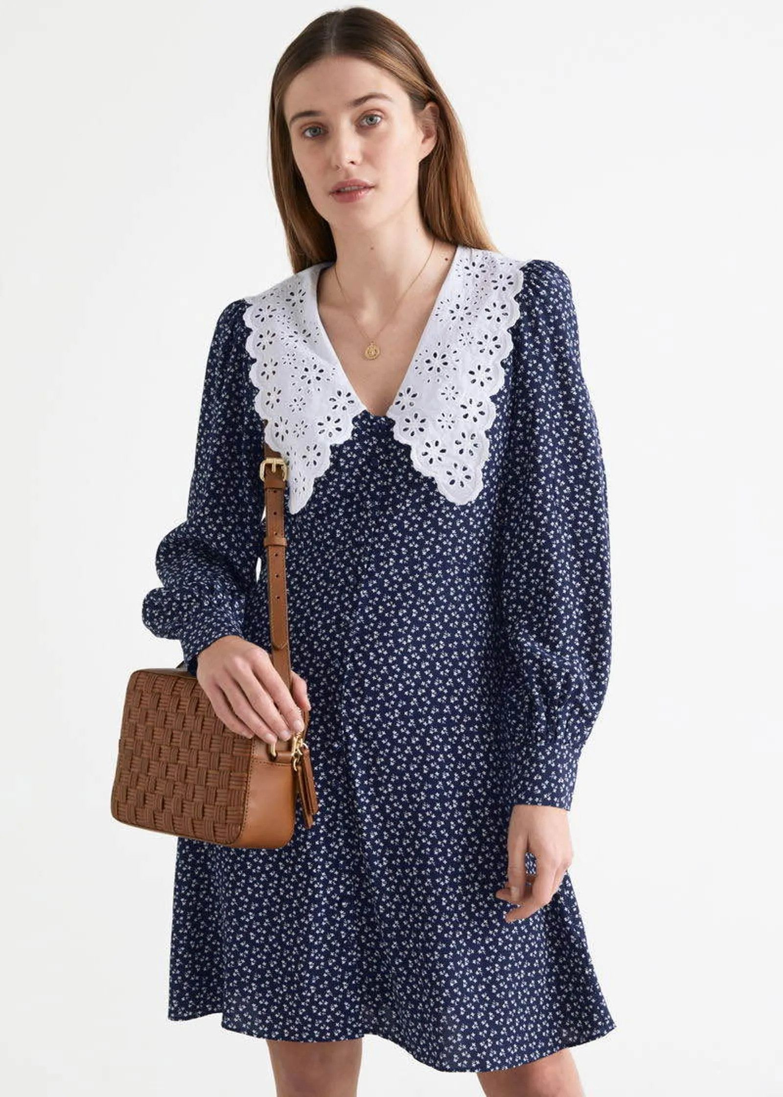 & Other Stories & Other Stories Printed Statement Collar Mini Dress Size XS / US 0-2 / IT 36-38 - 4 Thumbnail