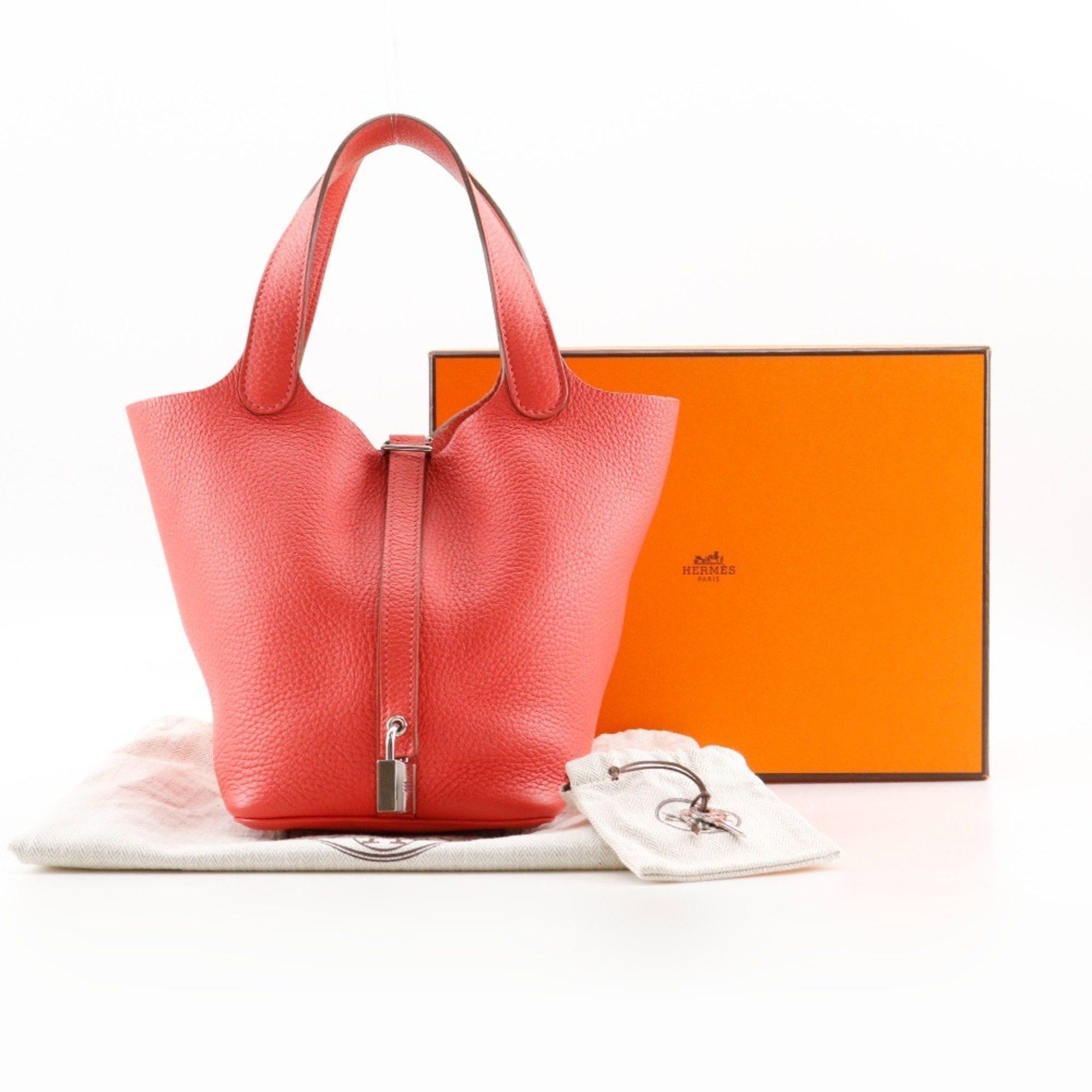 Hermes HERMES Picotin Lock 18 PM Handbag Taurillon Clemence Rouge Pivoine 2012 Pink / □P Belt Clasp Loc18K Women's Size ONE SIZE - 15 Thumbnail
