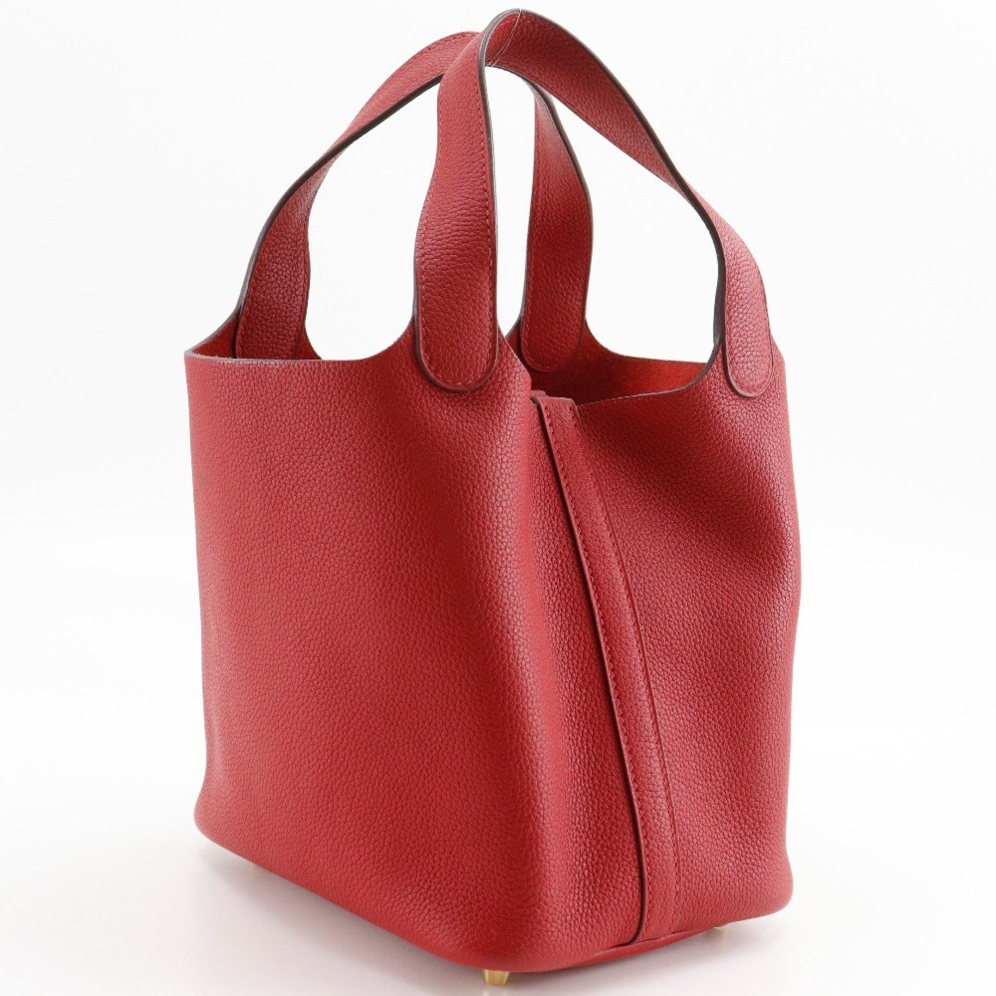 Hermes Hermes Picotin Lock 18 PM Handbag x Taurillon Maurice 2018 Red / C Belt Clasp Loc18K Women's Size ONE SIZE - 3 Thumbnail