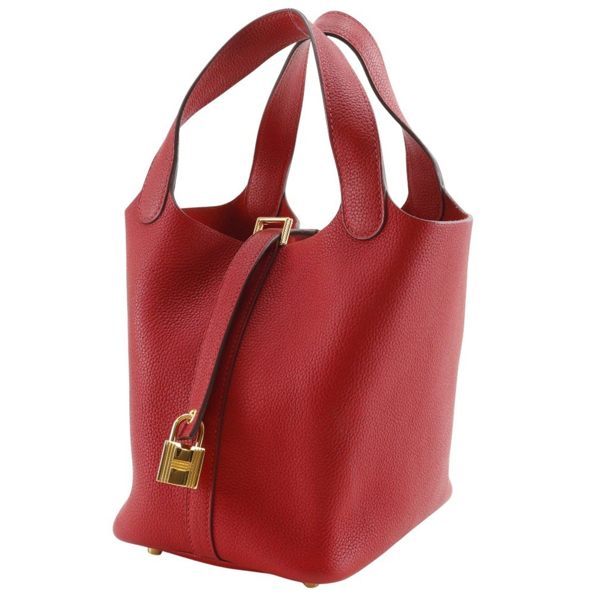 Hermes Hermes Picotin Lock 18 PM Handbag x Taurillon Maurice 2018 Red / C Belt Clasp Loc18K Women's Size ONE SIZE - 2 Thumbnail