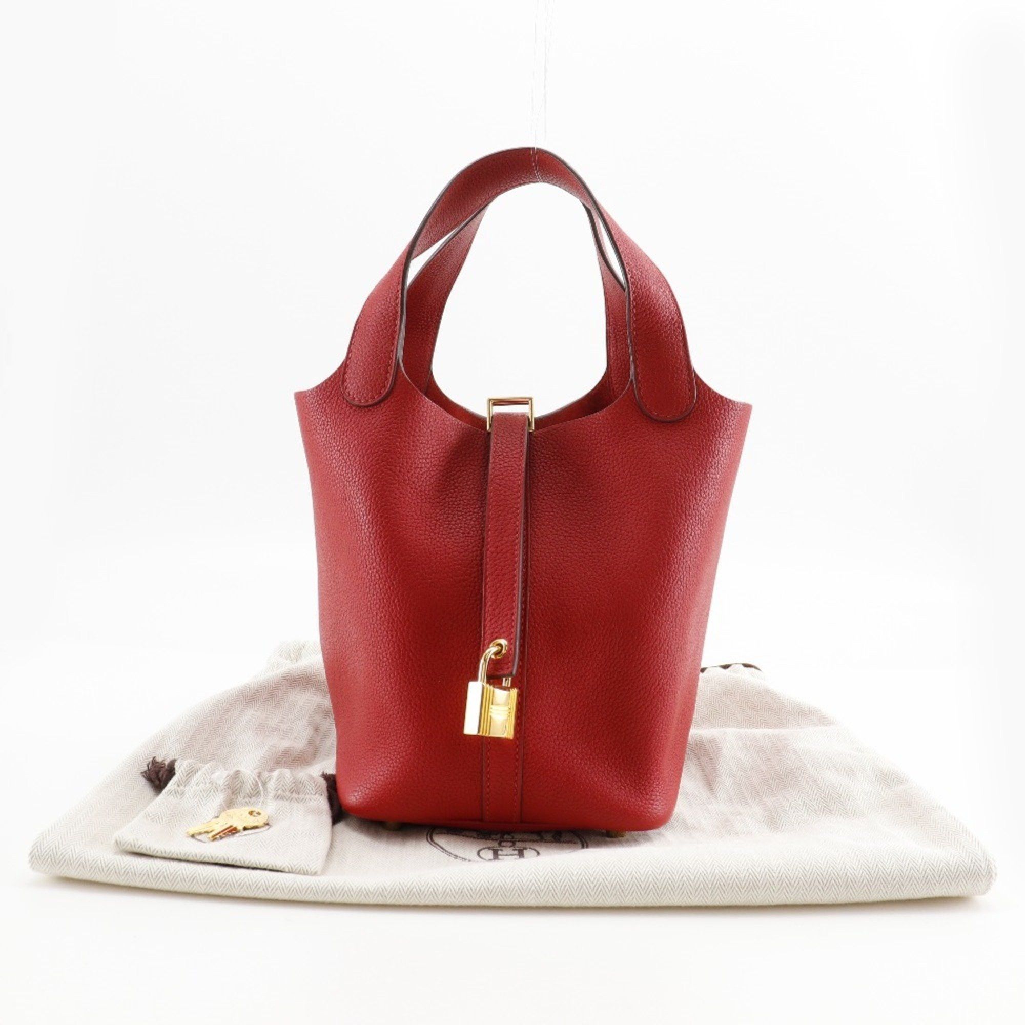Hermes Hermes Picotin Lock 18 PM Handbag x Taurillon Maurice 2018 Red / C Belt Clasp Loc18K Women's Size ONE SIZE - 8 Thumbnail